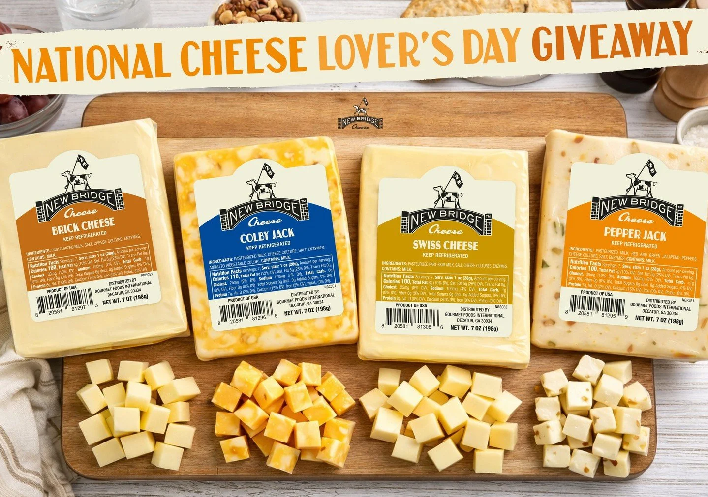 Happy National Cheese Lover&rsquo;s Day! 🧀
To celebrate, we&rsquo;re giving away four of our most popular cheeses &mdash; plus some fun swag!

How to enter:
1. Follow @newbridgecheese
2. Comment which cheese you&rsquo;re most excited to try
3. Tag a