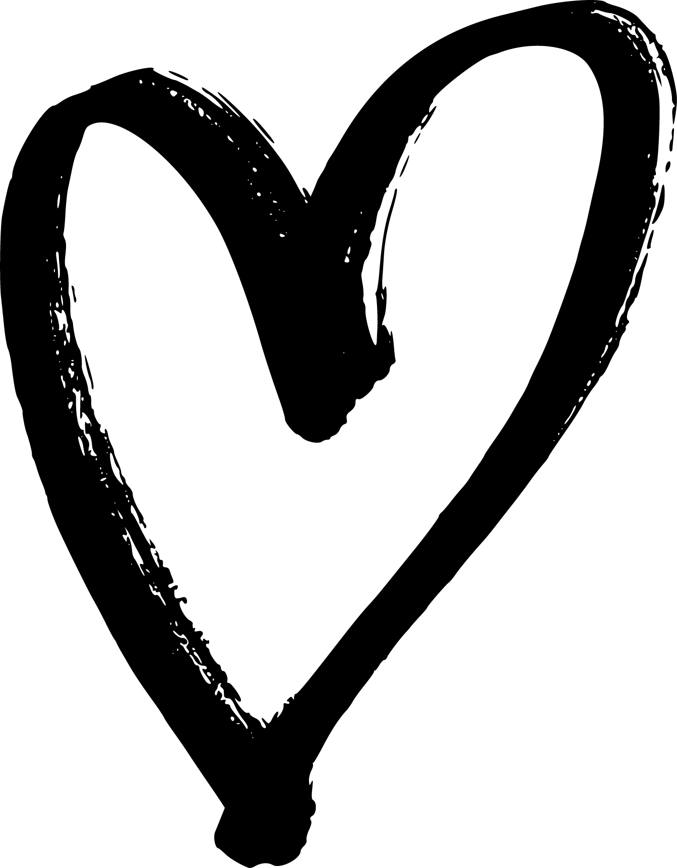 Black and white illustration of a heart