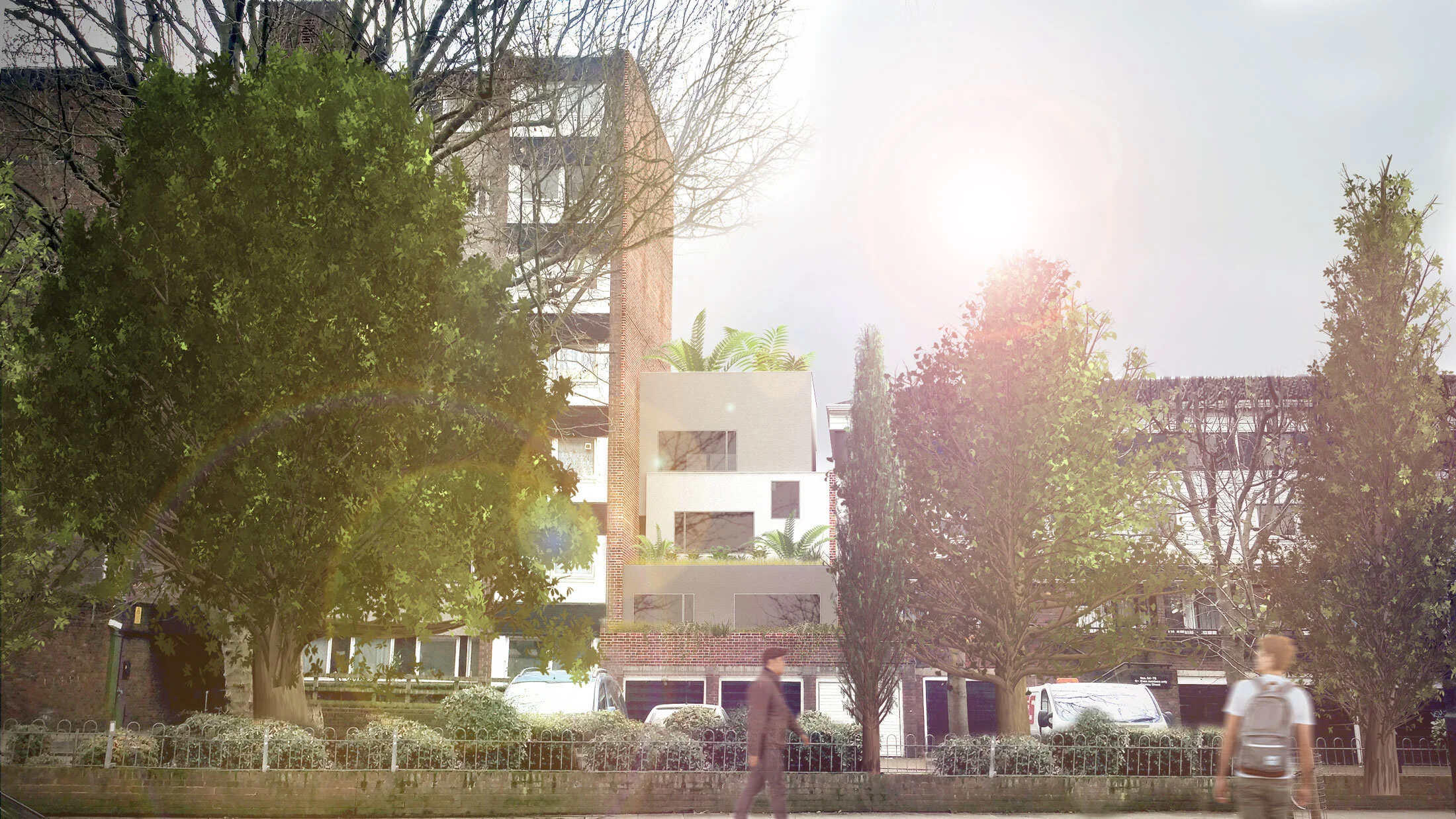 Our design adds another two stories above, which appear as blocks that shift out of alignment with each other, creating more light and connections with the outside.