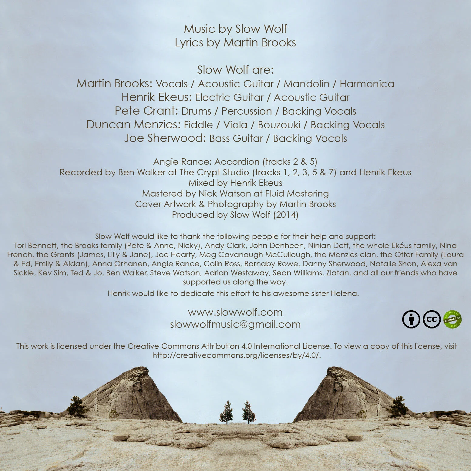 Album artwork designed by Martin Brooks