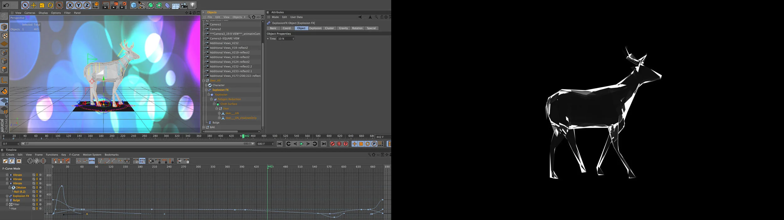 Unclear Deer C4D Screenshot and Test Render