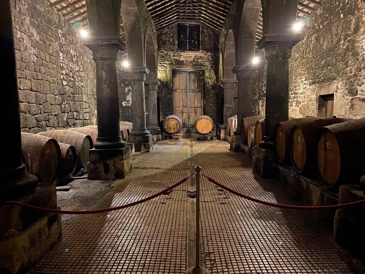 Barrels in the stone cellar at Brejoeira