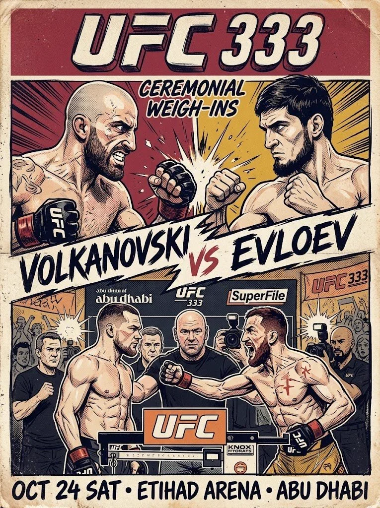 UFC 333: Volkanovski vs Evloev - Poster