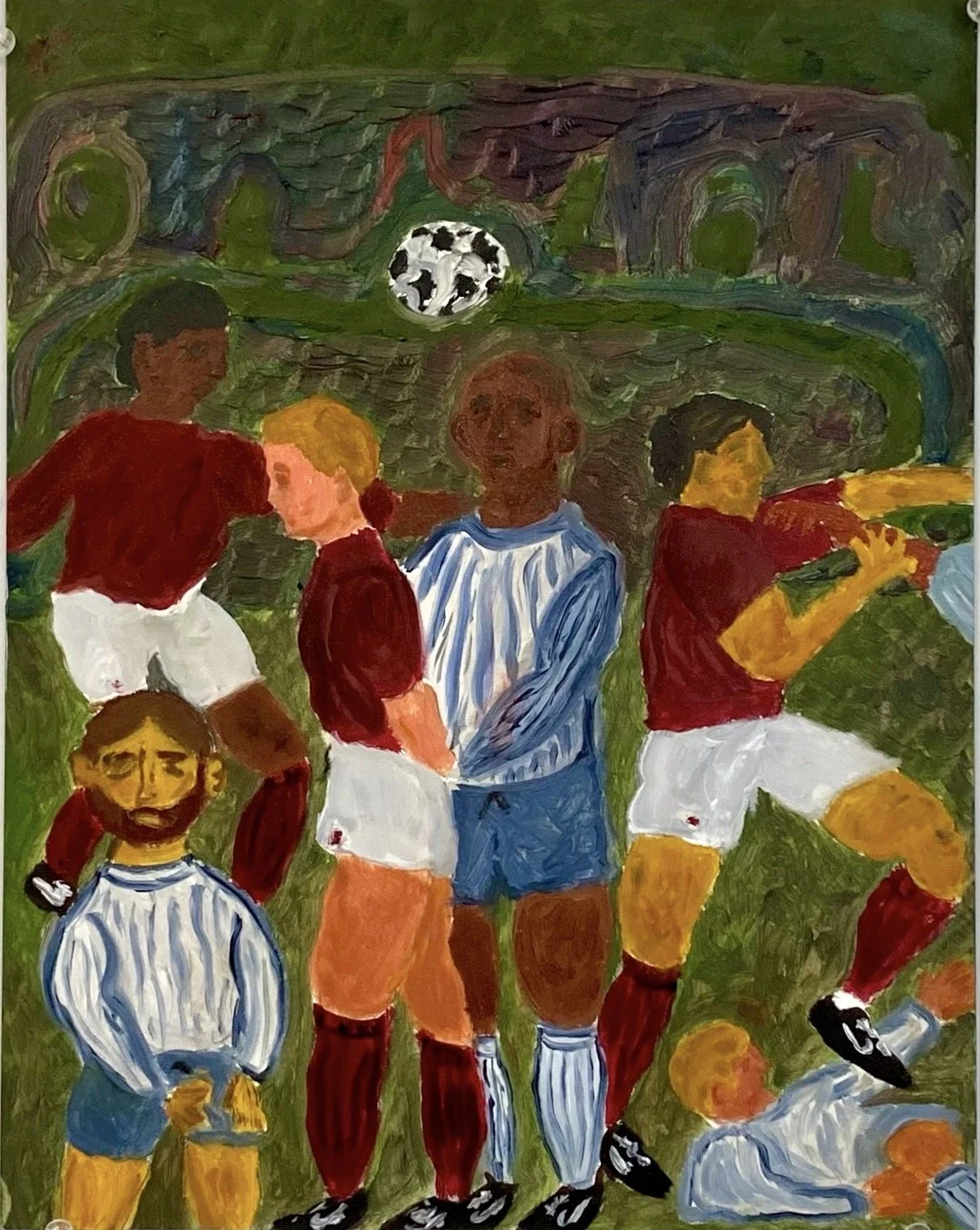 “Red vs Blue”, Oil on board, 14” x 11”