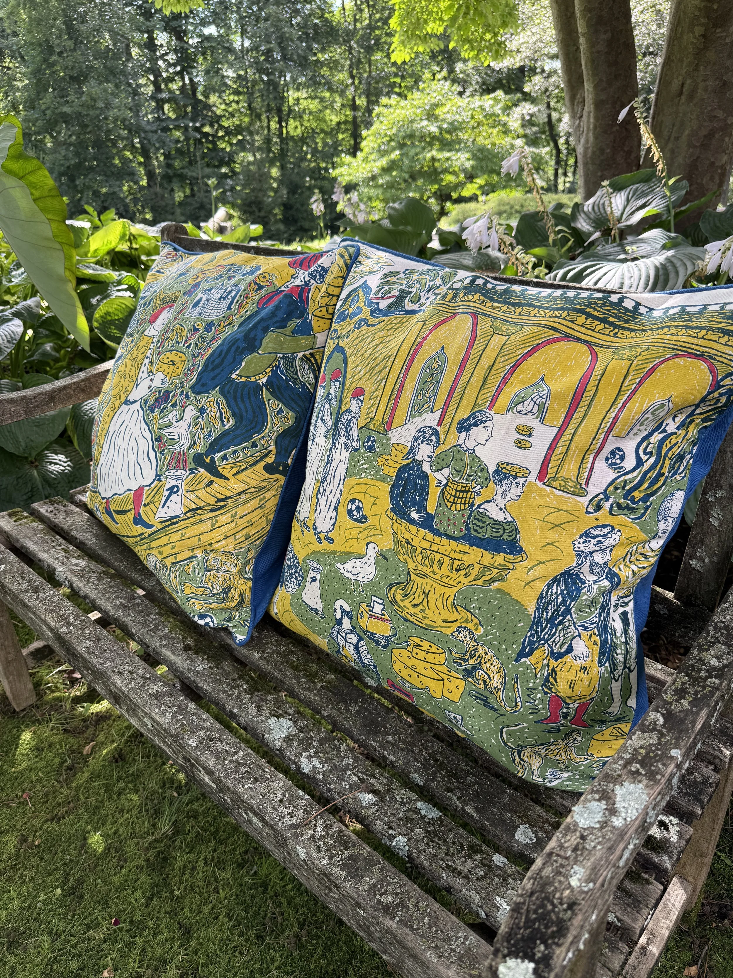 "Aged Alliances", 2024, Silkscreen on cotton sateen, 8 yards. Printed at Fabric Workshop and Museum