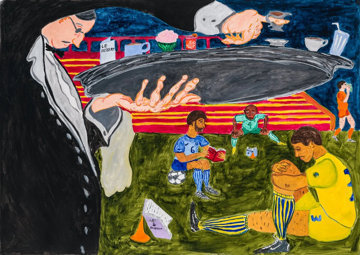 Gametime, Arrivederci, 30” x 41”, Gouache and acrylic on paper, 2026 