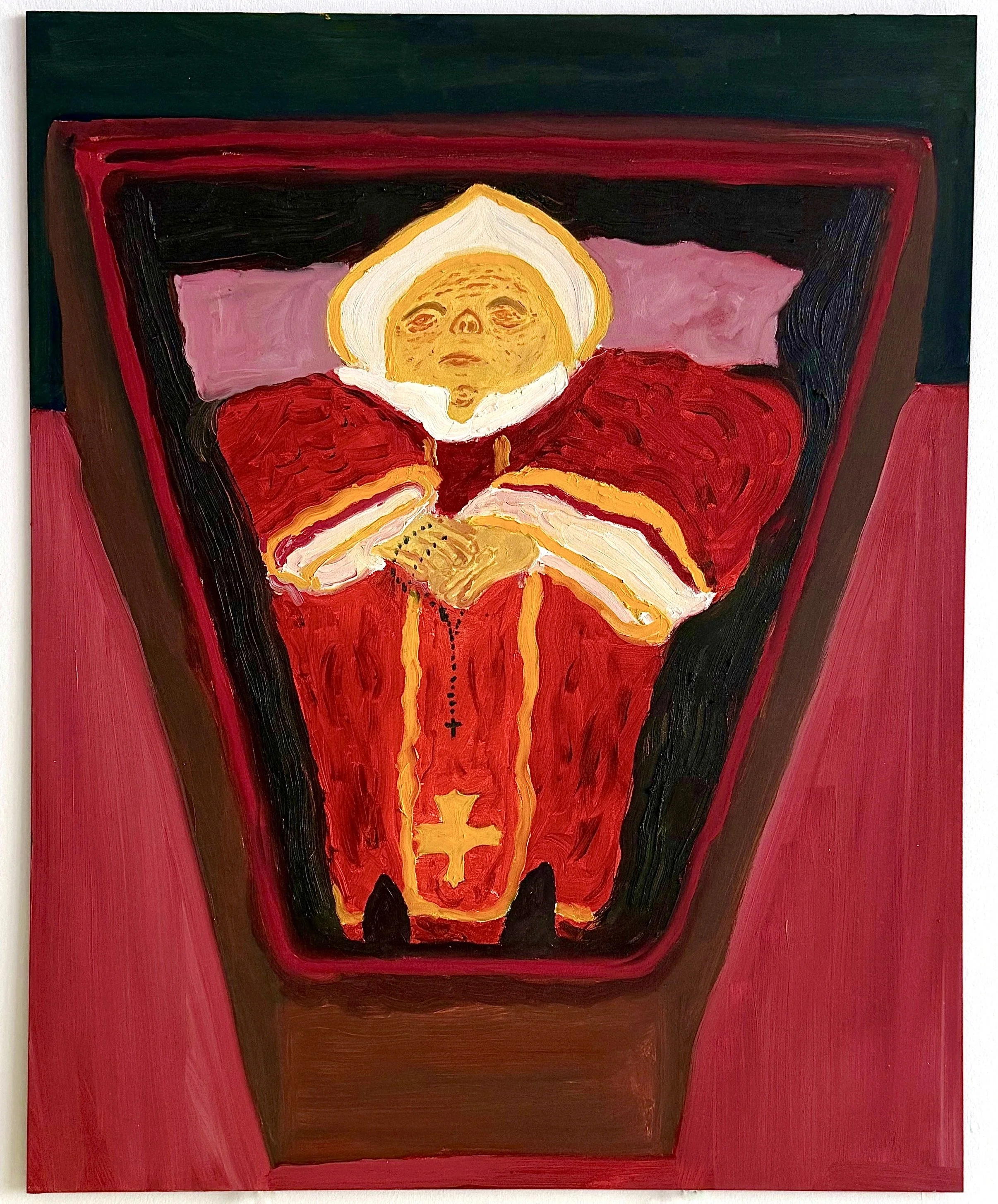 "The Embalmment", Oil on board, 20” x 16”,