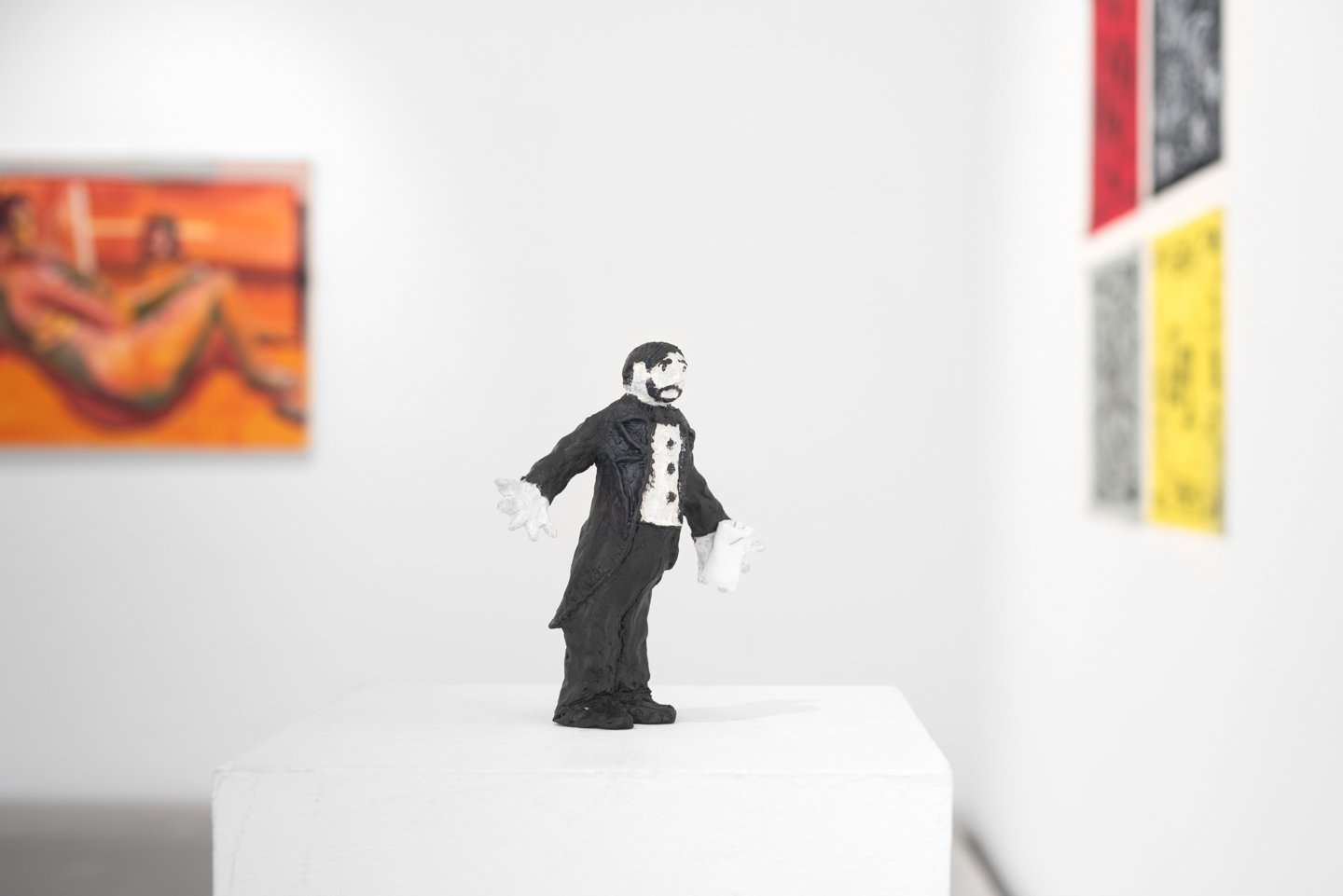 Vincerò, 2023, Glazed ceramic and fabric, 9” x 8” x 1”