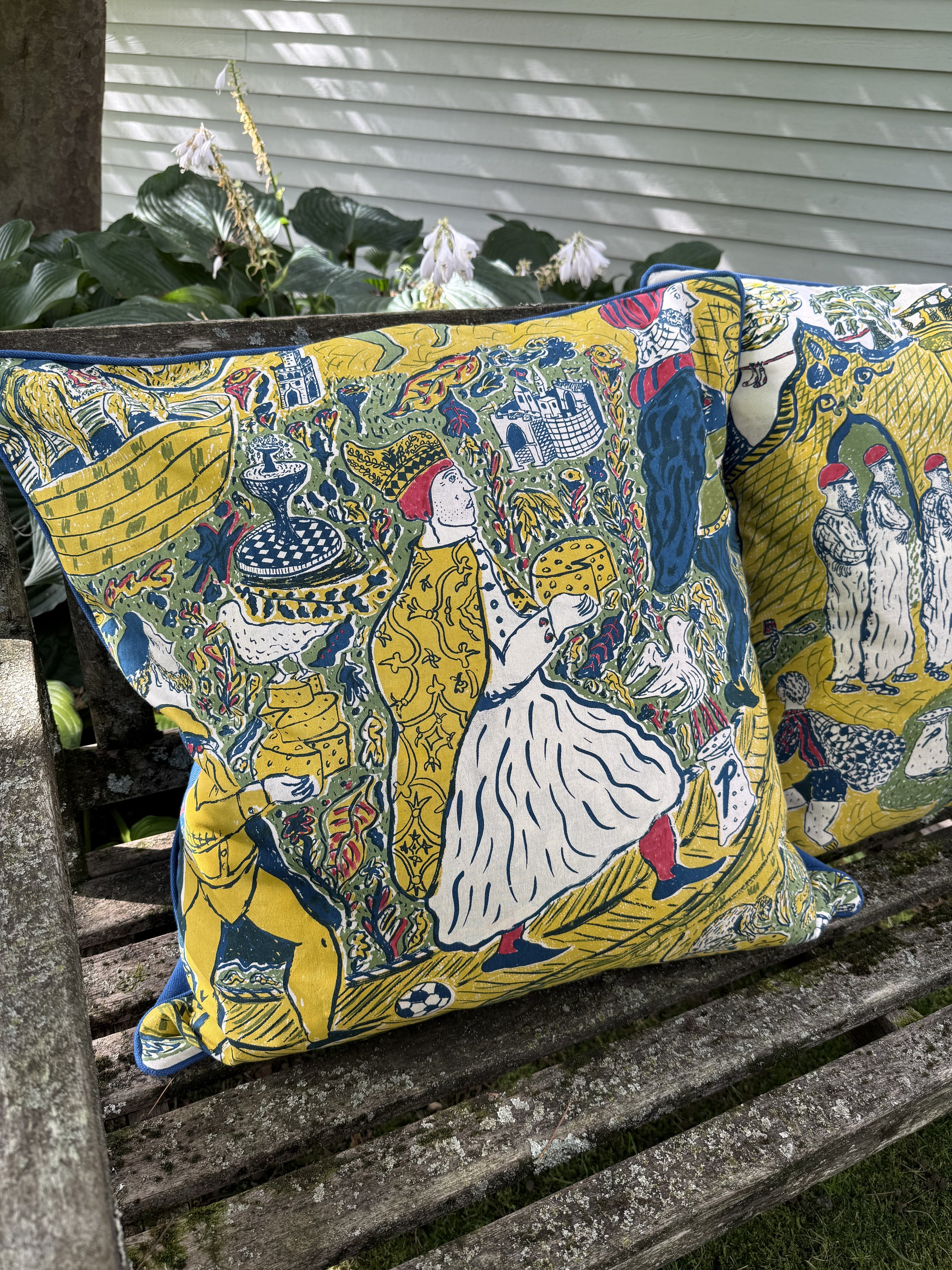 "Aged Alliances", 2024, Silkscreen on cotton sateen, 8 yards. Printed at Fabric Workshop and Museum
