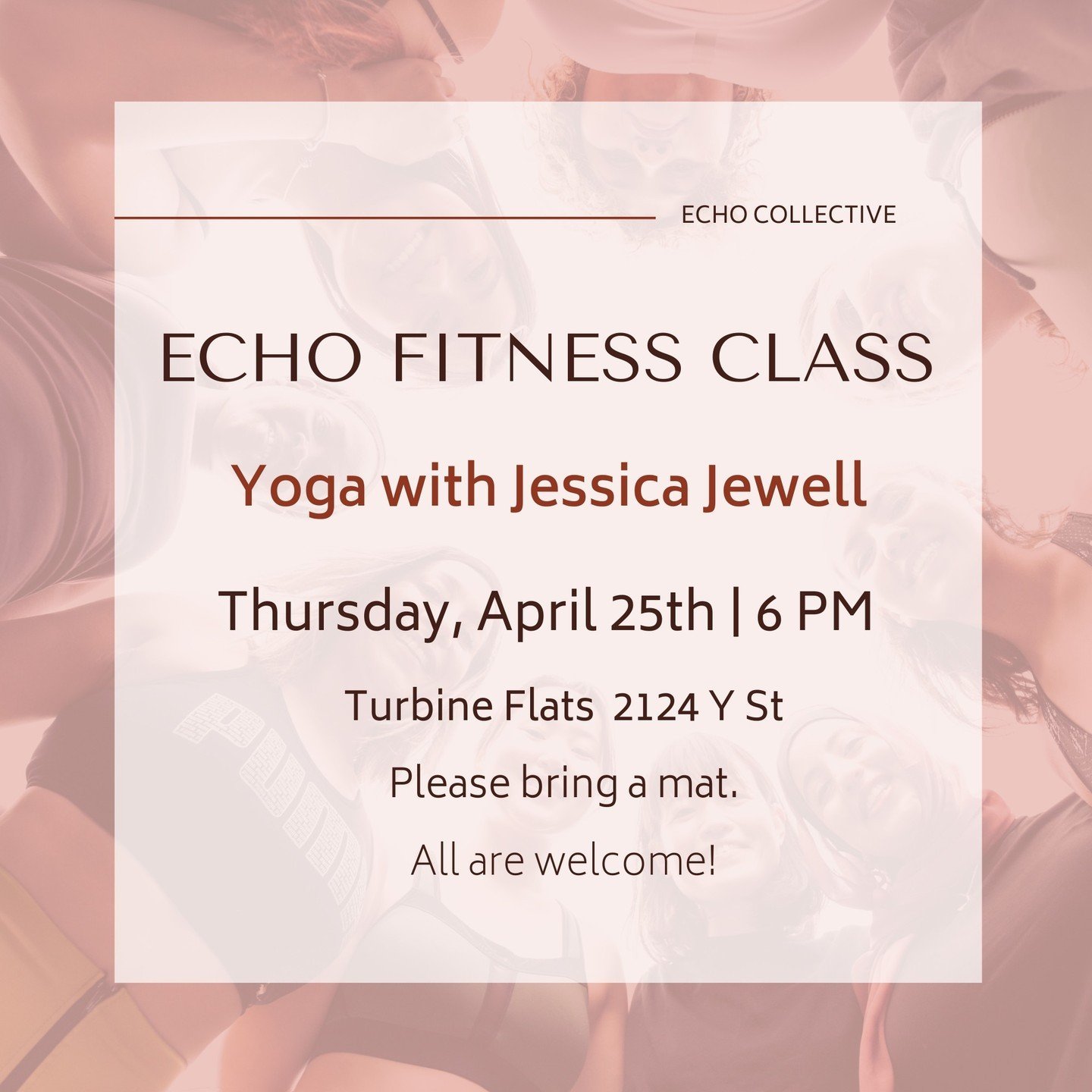 Join us for a free yoga class with Jessica Jewell! This class is a safe and fun place for women to exercise in community. ⁠
⁠
The class is held in the front gallery room. No registration is required. Please bring a mat and enter through the doors alo
