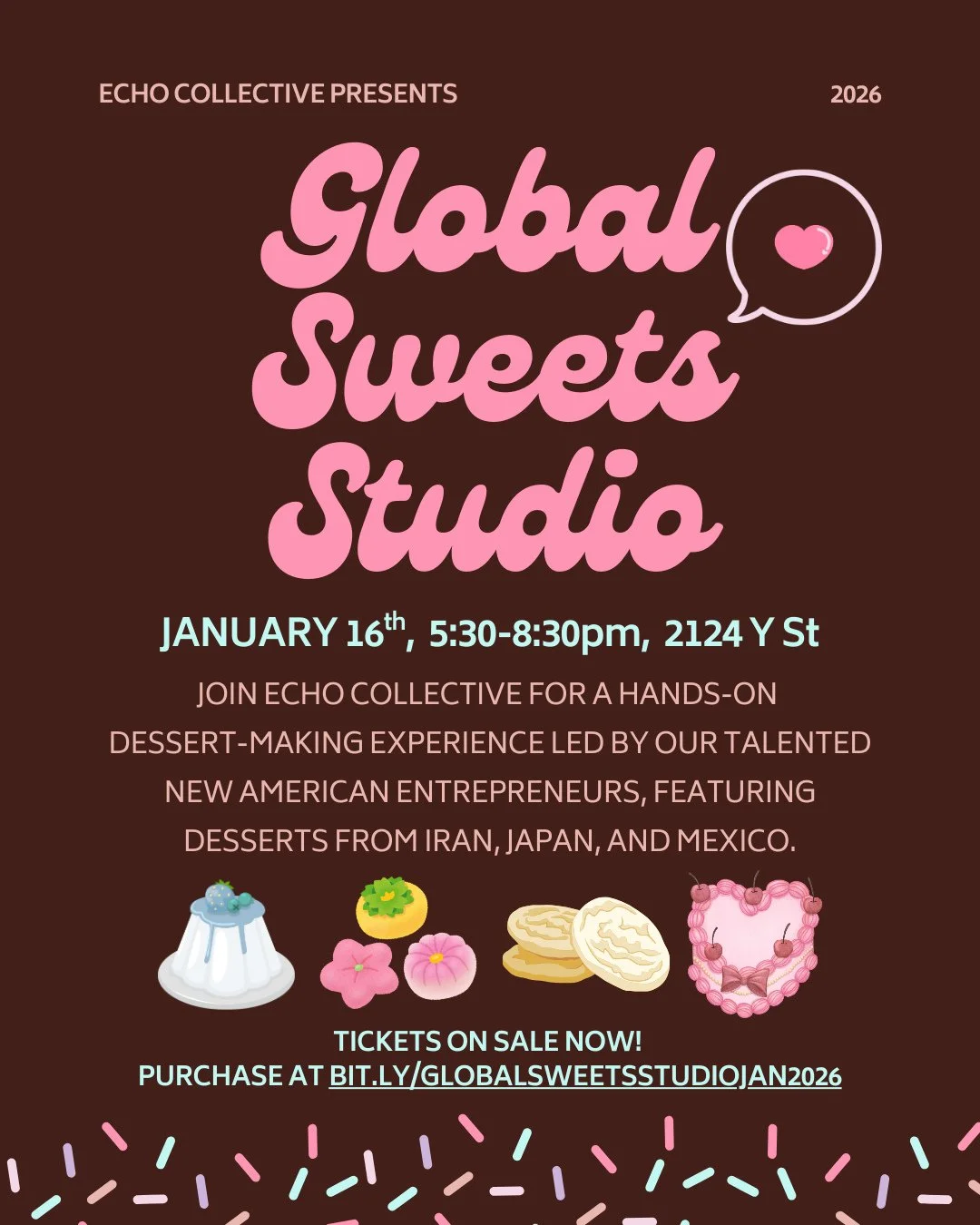 Announcing: Global Sweets Studio! Join us for a hands-on dessert-making experience led by our talented New American entrepreneurs. 😋 ⁠
⁠
Each class features a different international sweet along with the story behind it. This series celebrates the f