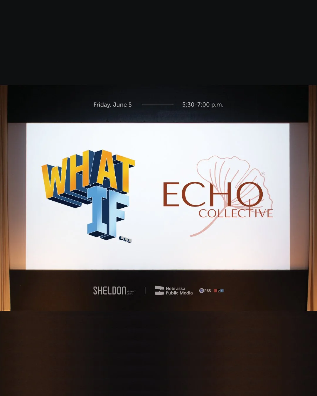 Join us for a special First Friday showing of ECHO Collective on "What If", a Nebraska Public Media tv show! 📺️ The show will begin at 5:30pm at the Sheldon Art Museum. After the show, join us for treats from @susweetballoon and enjoy the 