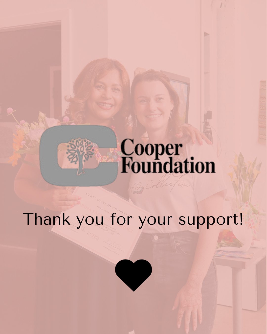 Thank you to the Cooper Foundation for awarding ECHO Collective a grant to support our entrepreneurs! 🩷 ⁠@cooperfoundationlincoln