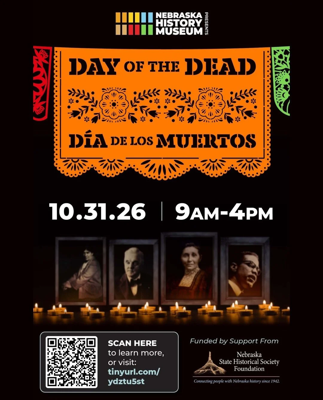 Visit ECHO Collective at the Nebraska History Museum for D&iacute;a de Los Muertos (Day of the Dead) on Saturday, October 31st! Admission is free, and there will be activities for everyone in the family to celebrate the holiday! ⁠
⁠
⁠From 12-4pm, ECH