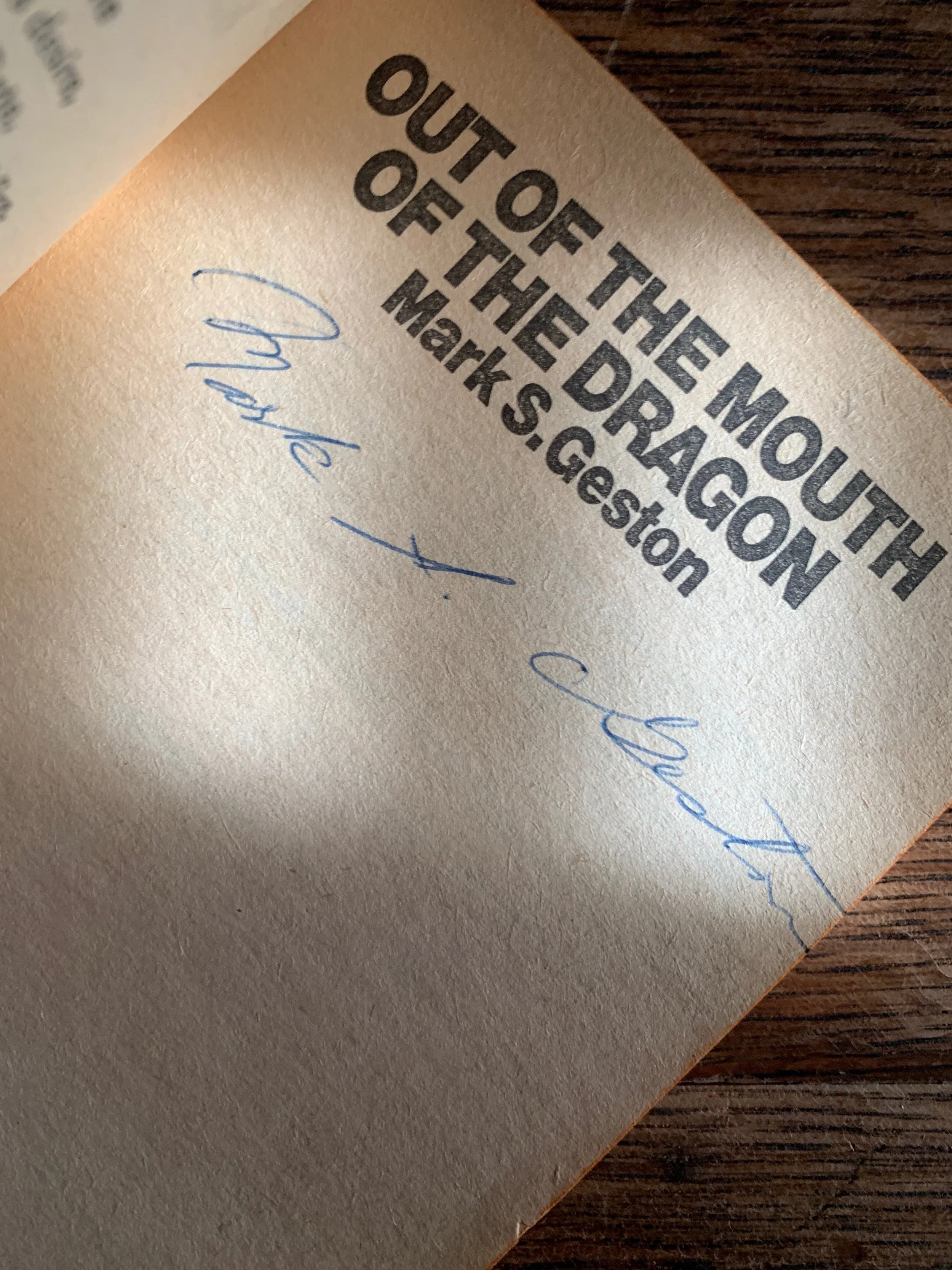 1969 Signed 1st Edition: Out Of The Mouth Of The Dragon by Mark s Geston