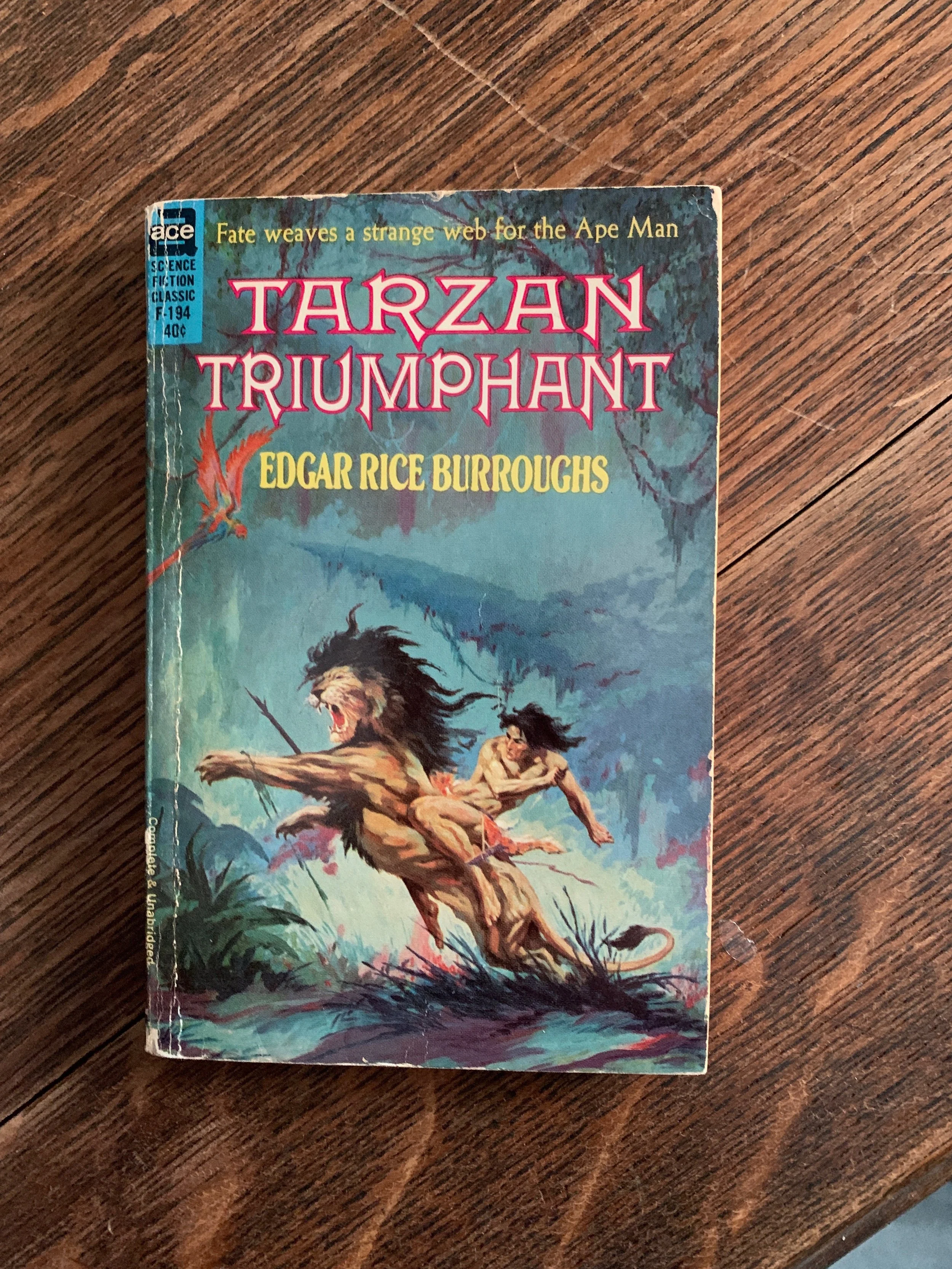 1962 ACE F-194 "Tarzan Triumphant" by Edgar Rice Burroughs, Illustrated by Roy Krenkel, Jr.