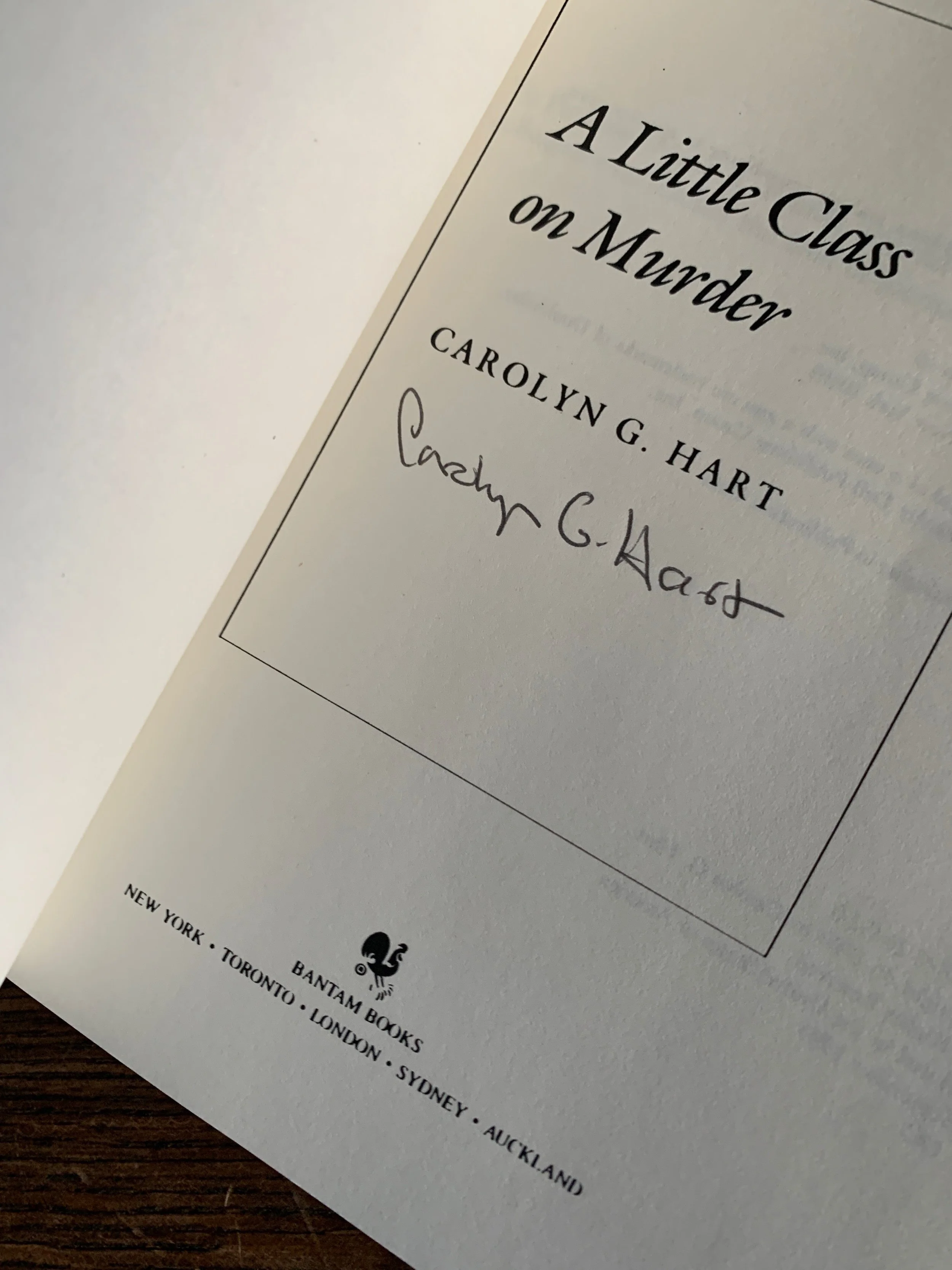 RARE Signed Carolyn Hart "A Little Class on Murder" Uncorrected Page Proofs Paperback