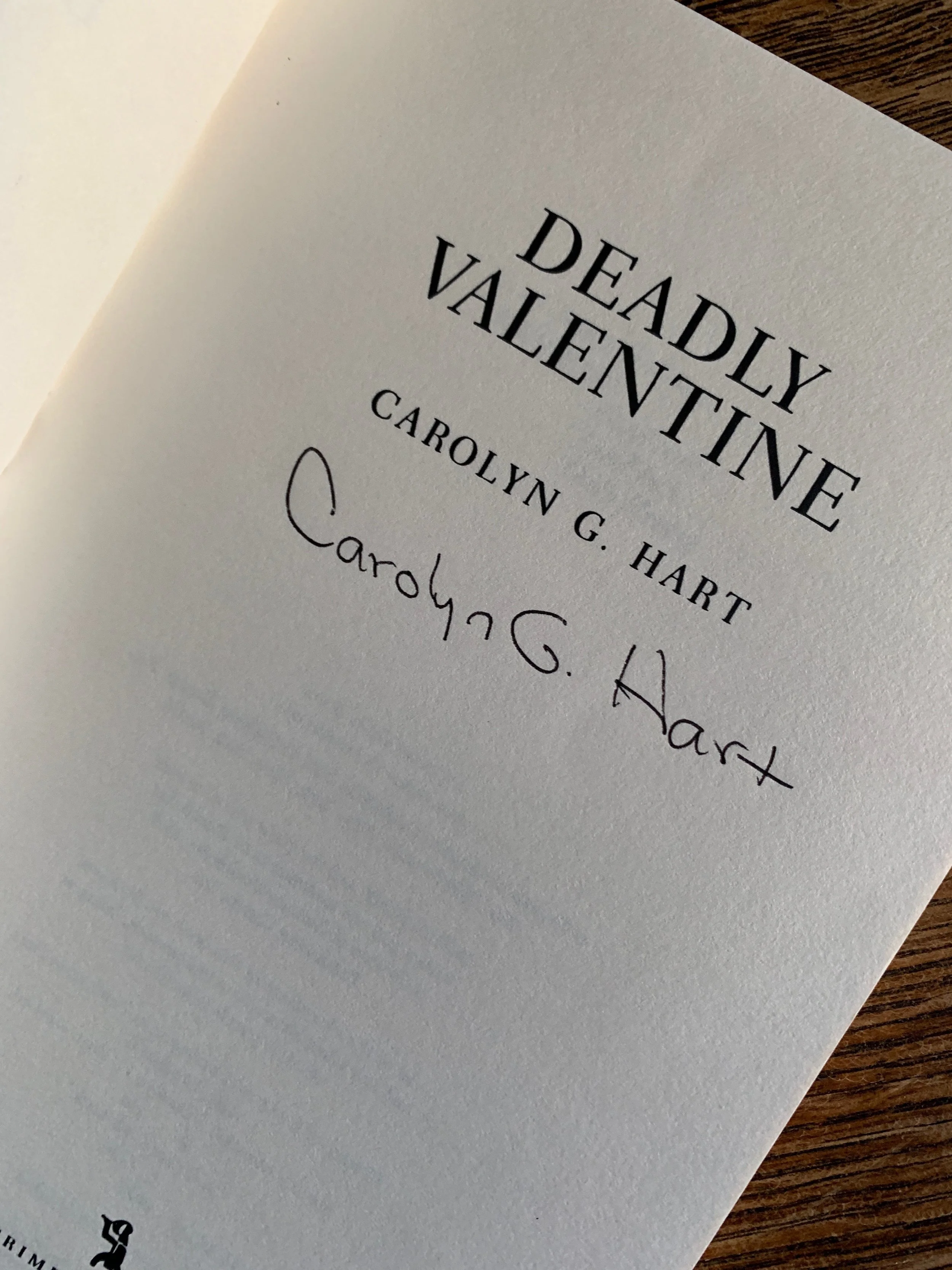 Very Rare Signed Carolyn Hart "Deadly Valentine" Uncorrected Proof Paperback with Bantam Doubleday Dell Promo Letter