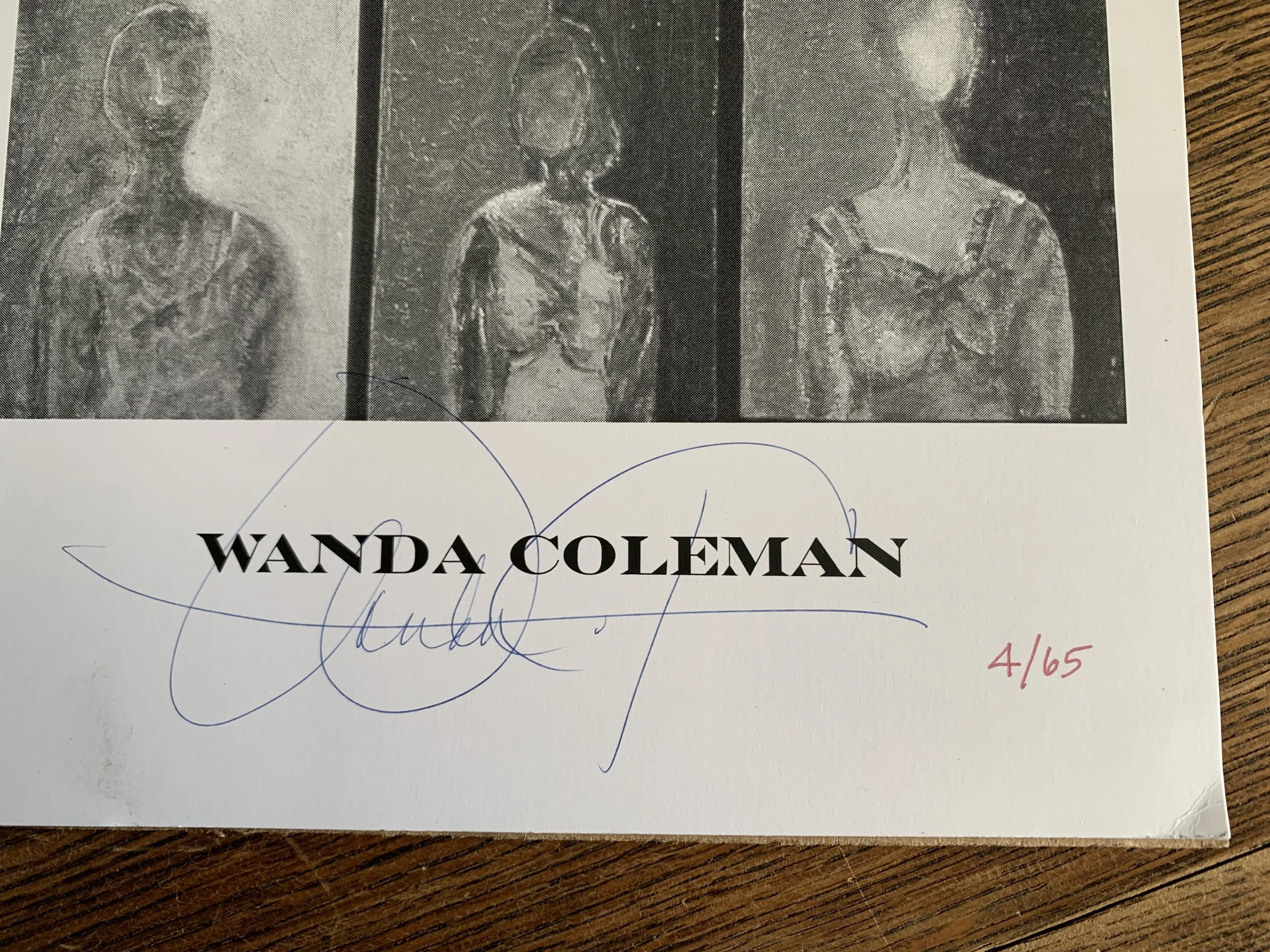 Wanda Coleman SIGNED/NUMBERED "Moon Cherries" Broadsheet.