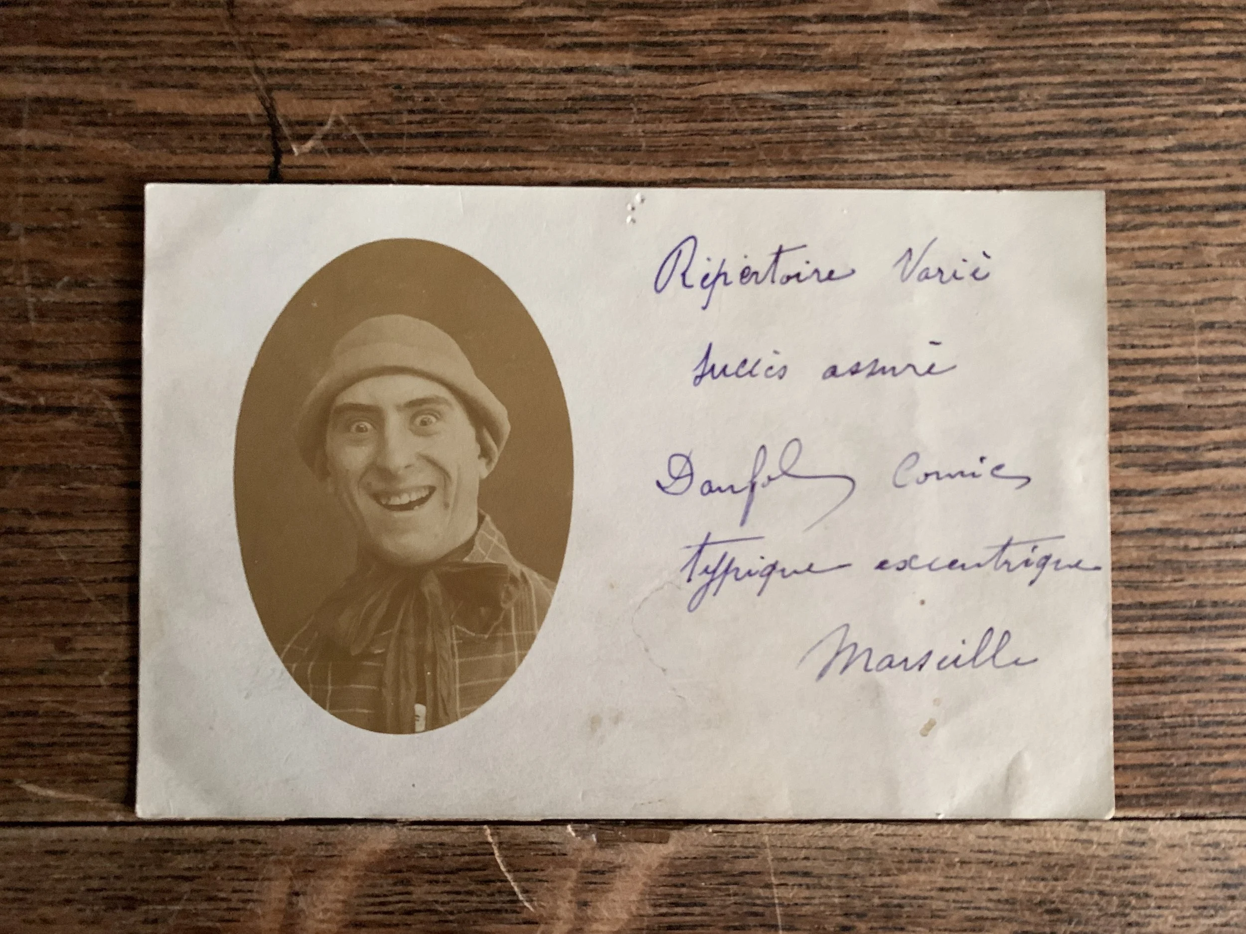 Vintage Carte Postale French RPPC of Comedian