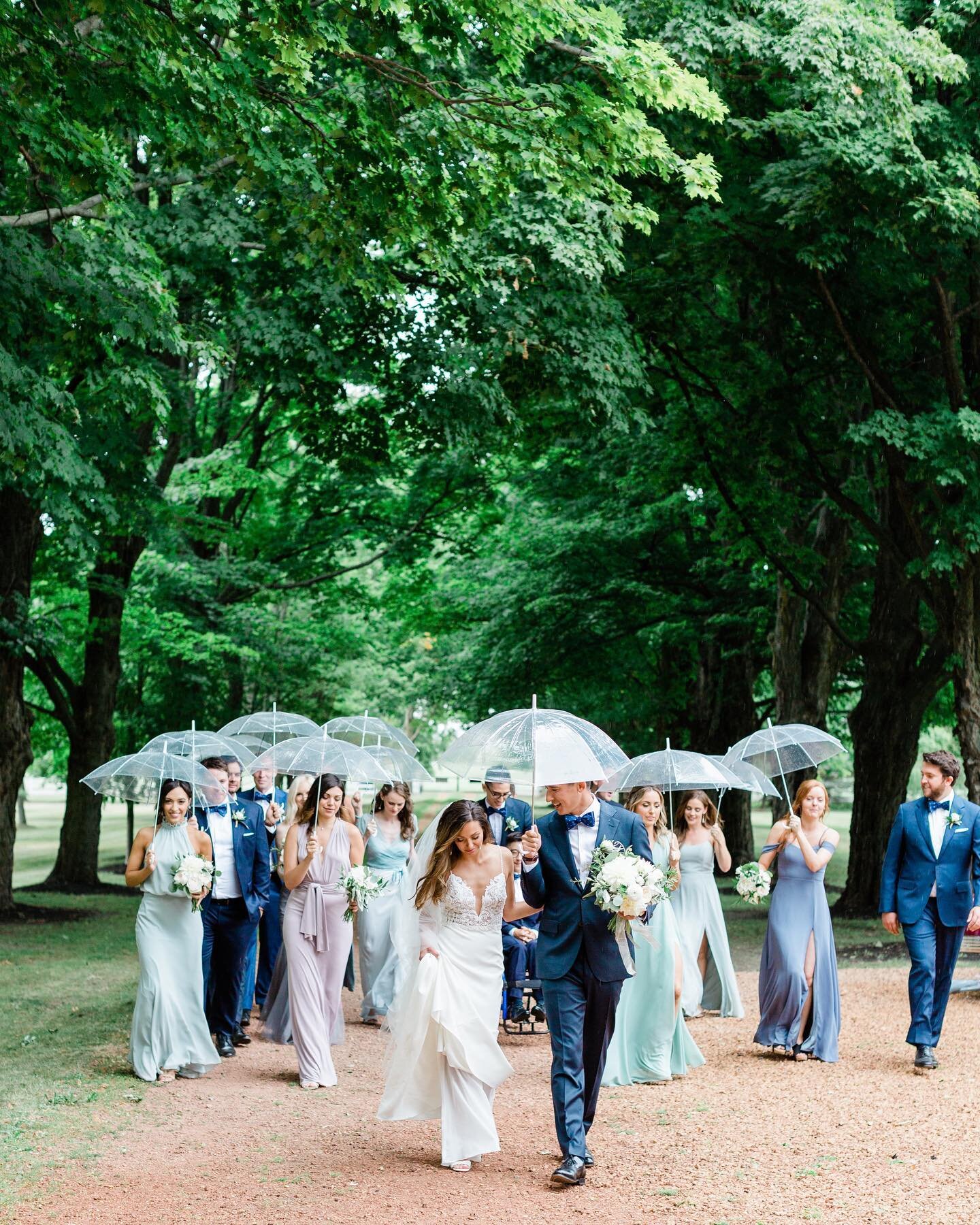 Rain rain go away. But not quite yet!
We all know that rain on your wedding day has long been symbolic for good luck, renewal &amp; fertility but&hellip; don&rsquo;t forget about all of the immediate benefits ☔️. 
Some of our favourite pics include a