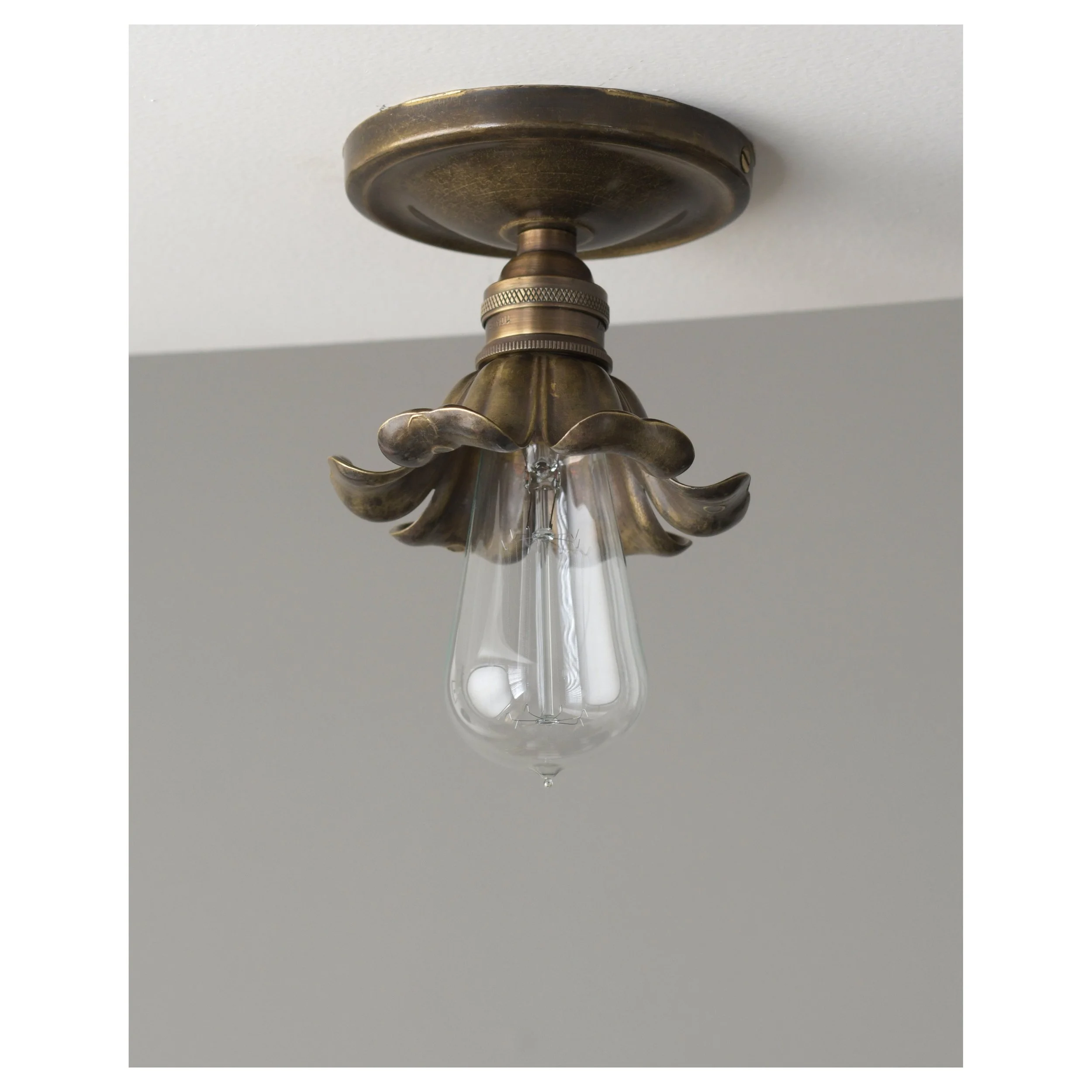 Cast Brass - 'Tulip' Ceiling Fixture