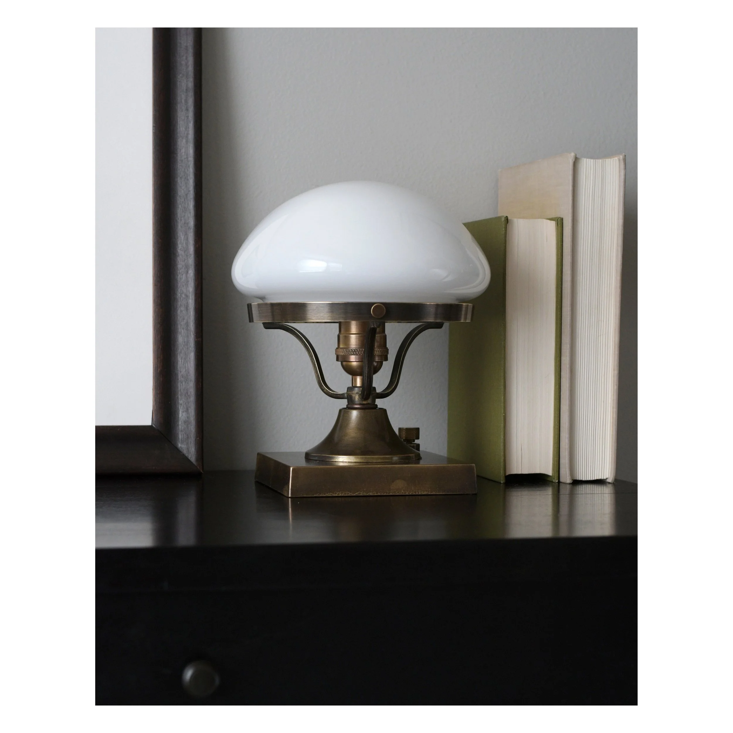 Antique brass table lamp