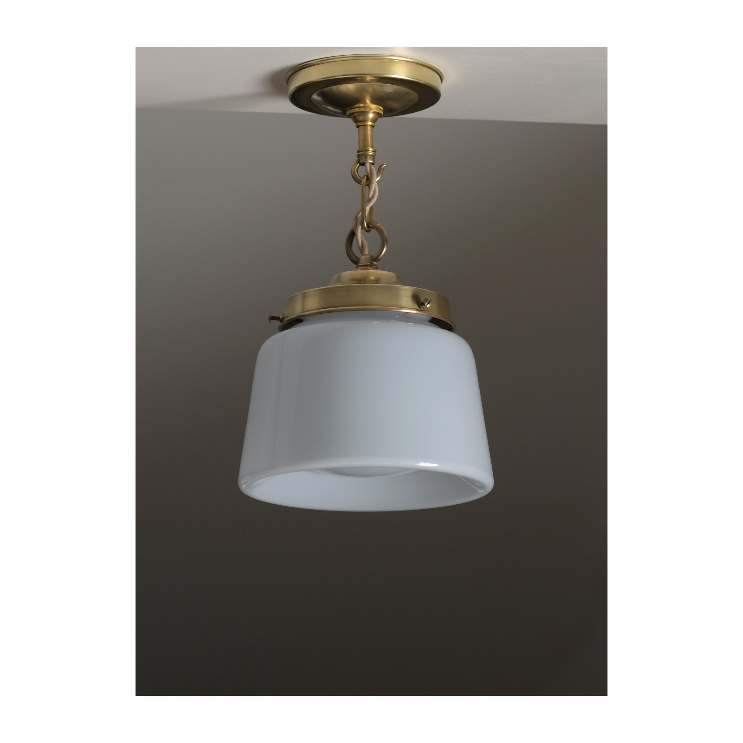 Hook & Loop - Ceiling Fixture - Vintage Milk Glass Shade