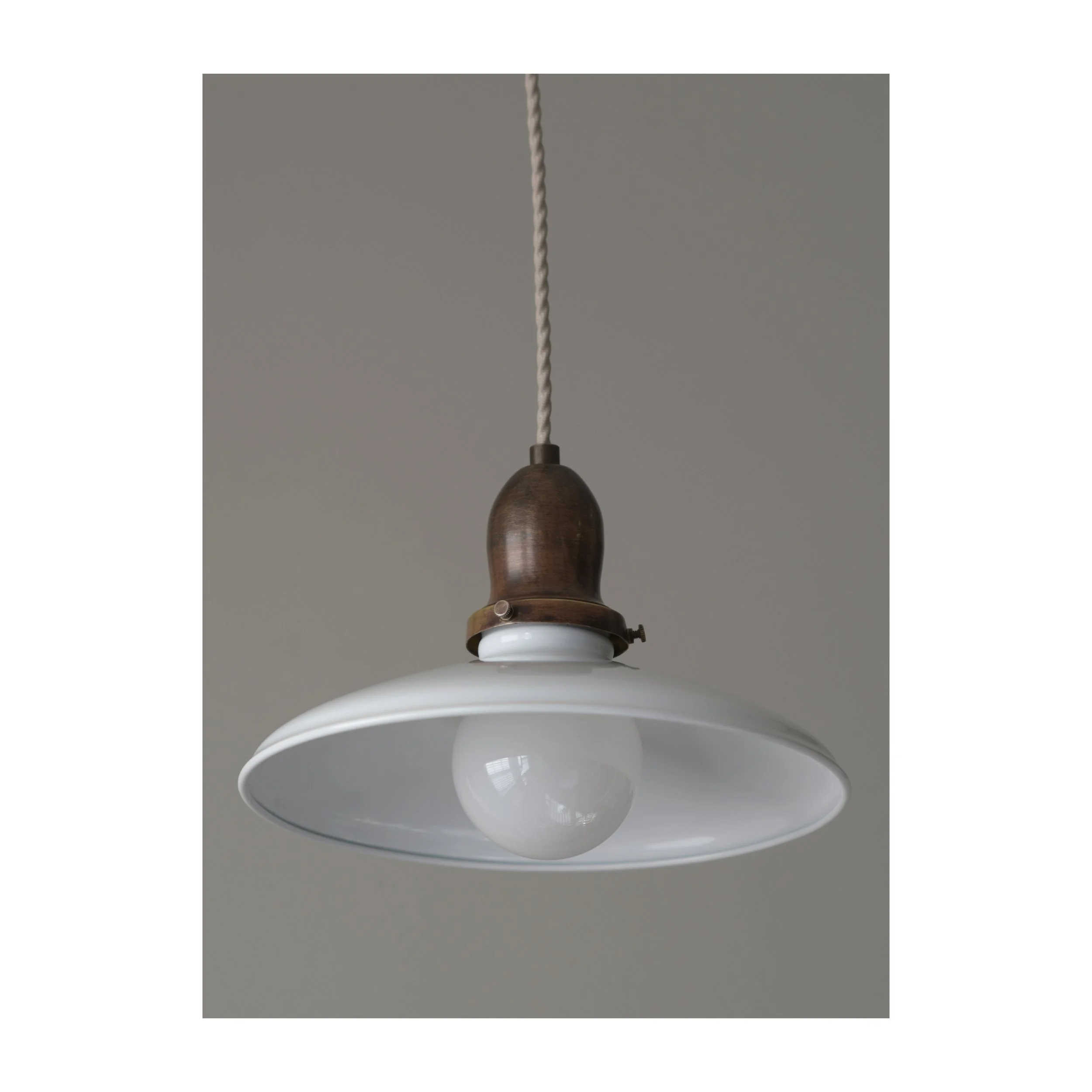 Cloth Cord Pendant - Antique Brass 'Bell' Fitter