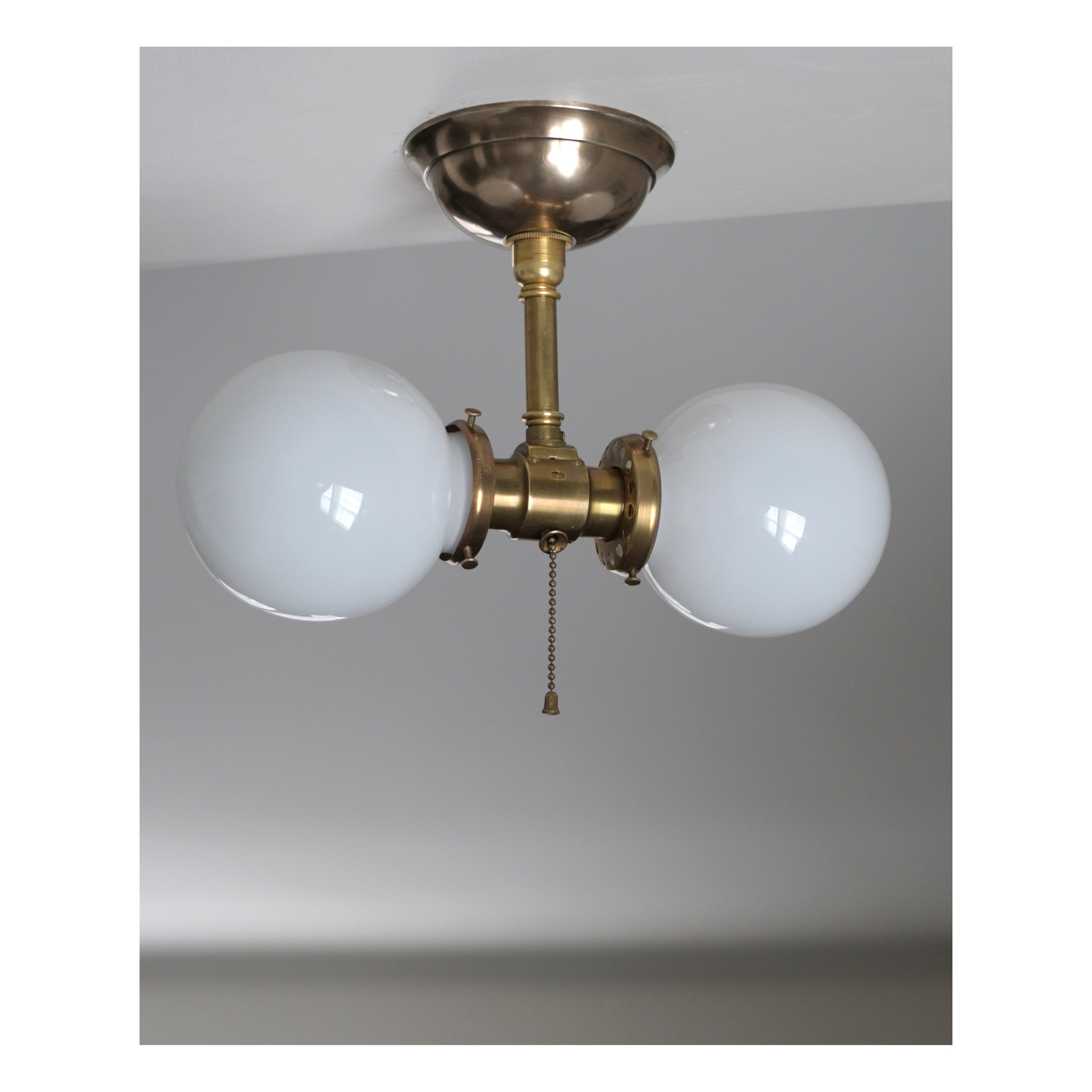 Antique / Modern - Brass Ceiling Fixture - Double Socket