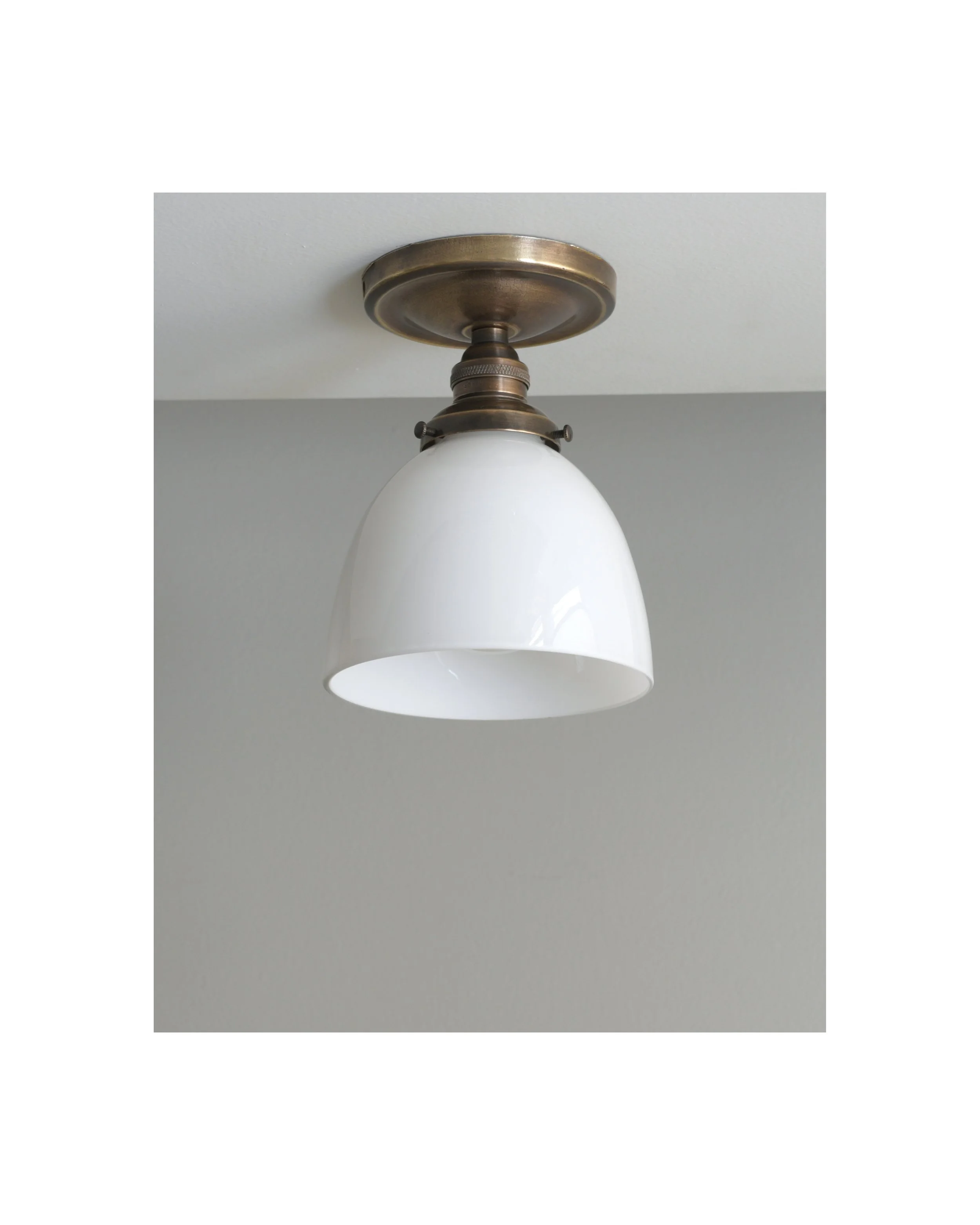 'Oak Park' Ceiling Mount Fixture - Oxidized Cast Brass