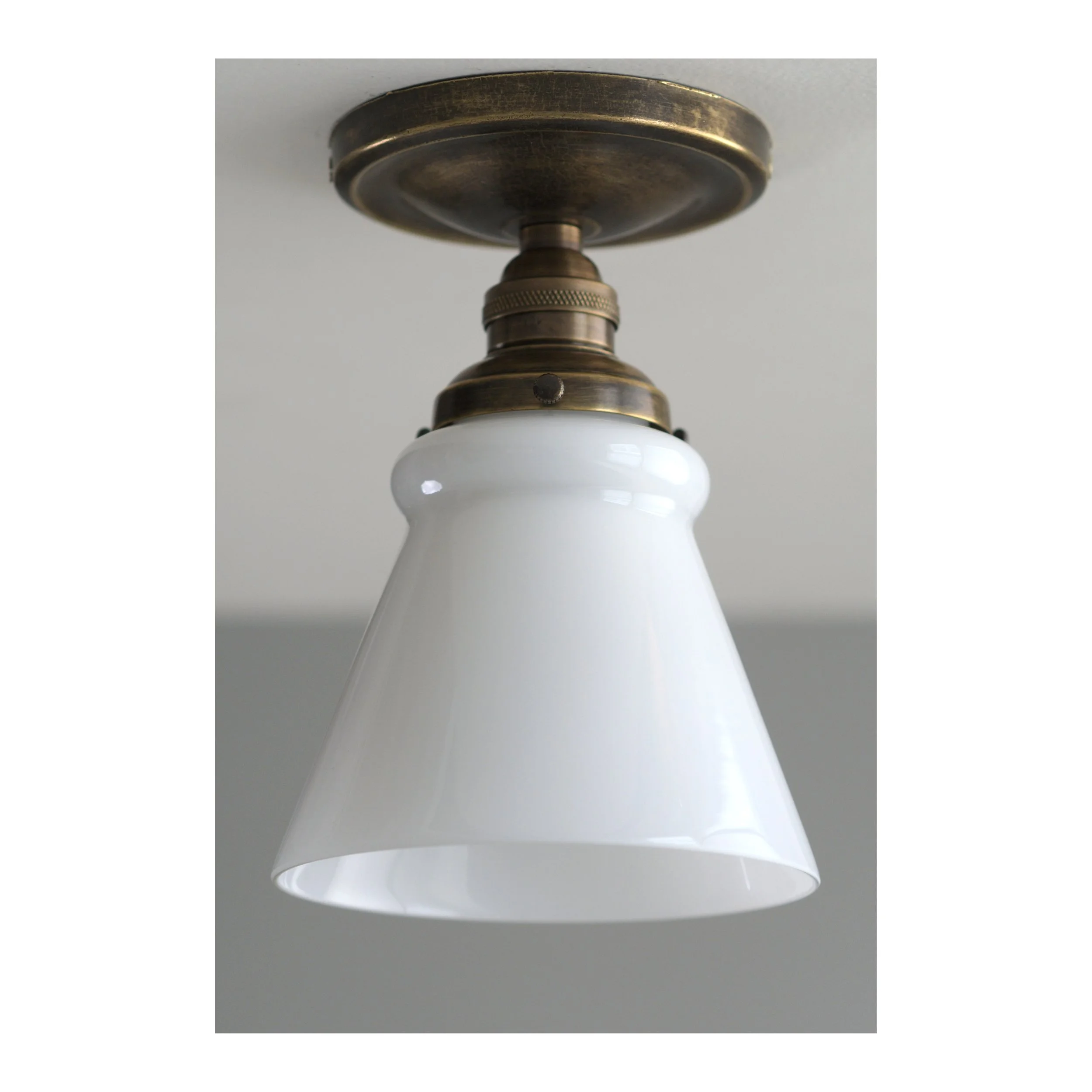 (Oxidized) Cast Brass - 'Oak Park' Ceiling Fixture