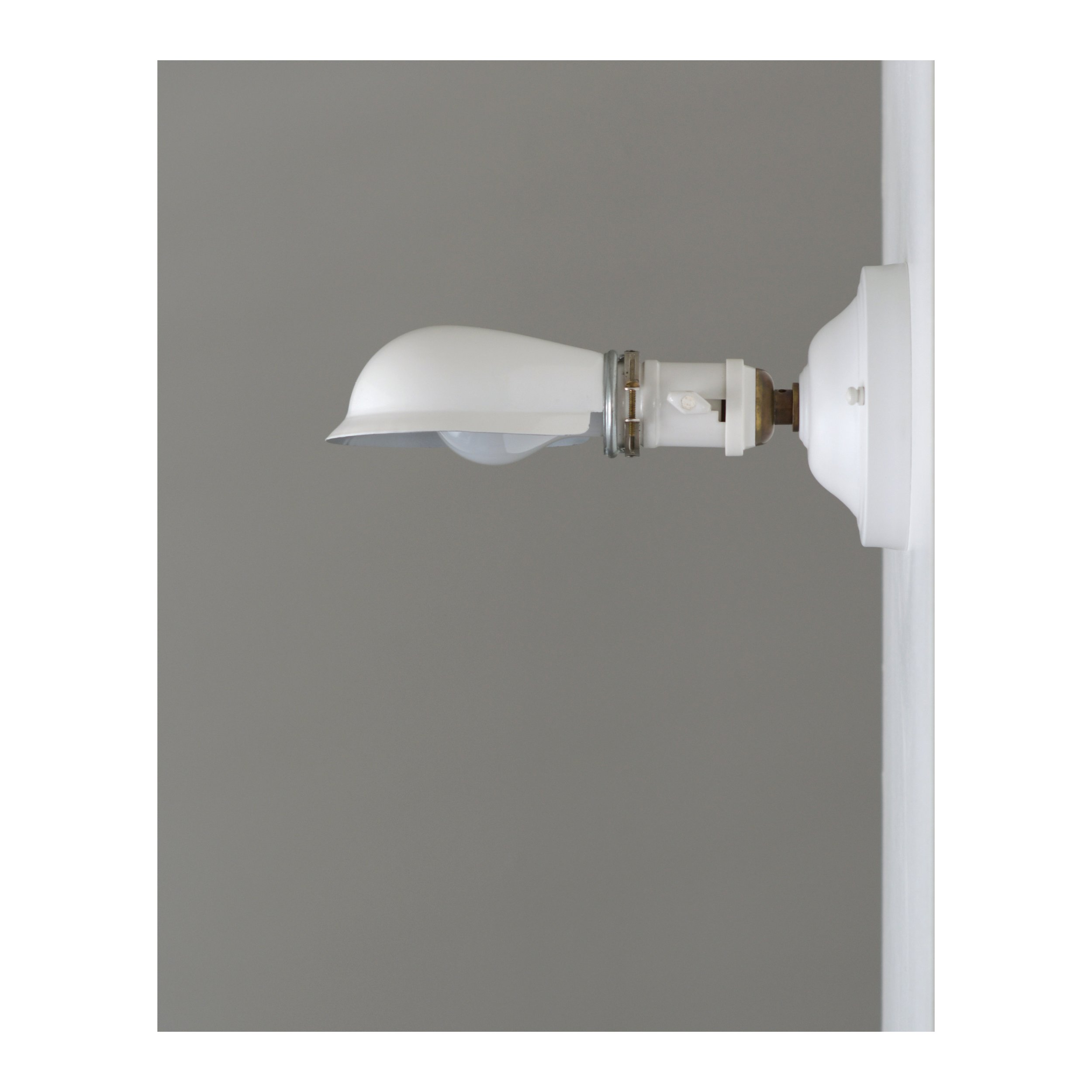 White - Farmhouse Sconce with Vintage Half Shade.