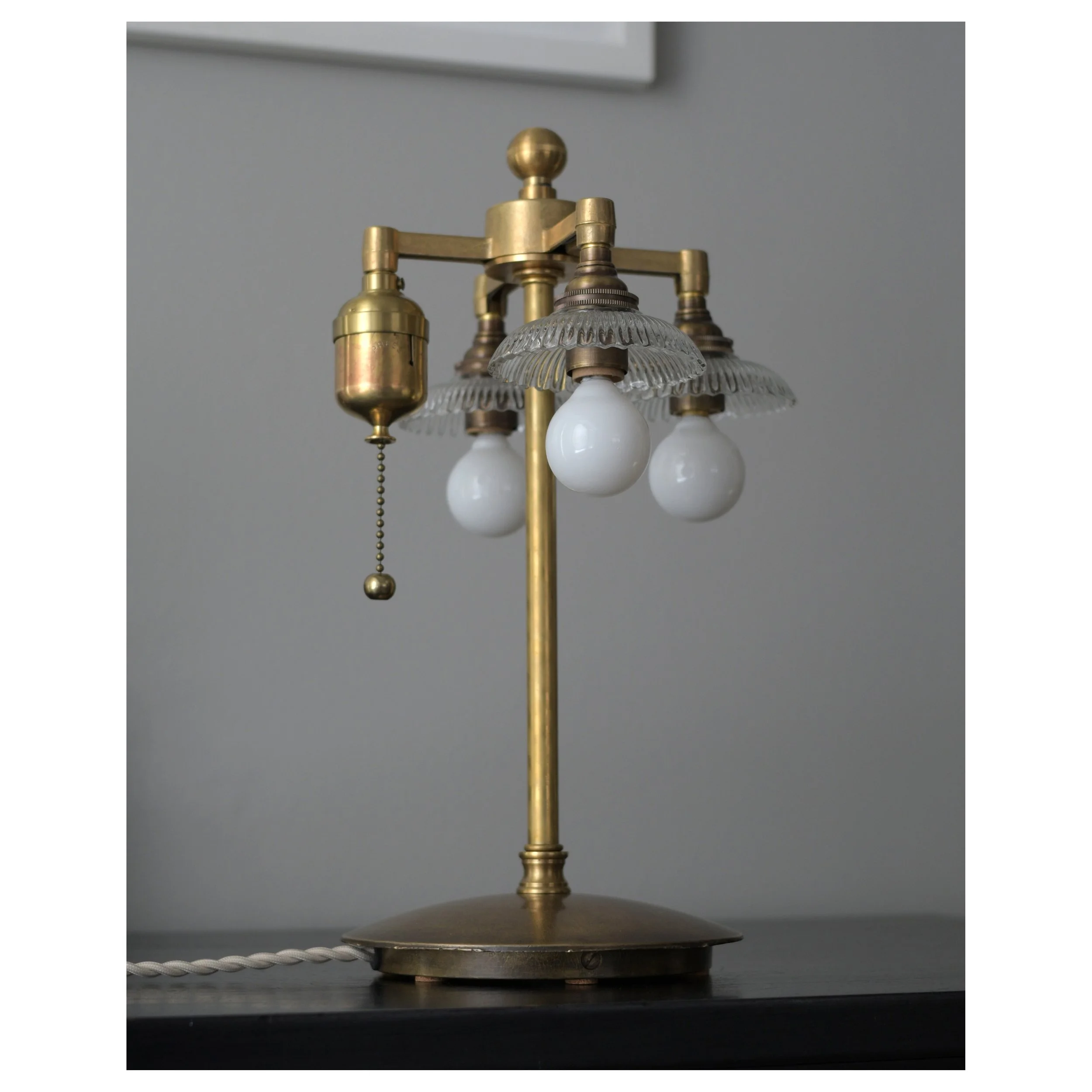 Candelabra Table Lamp ~ 3 Bulb with Vintage Pull-Chain