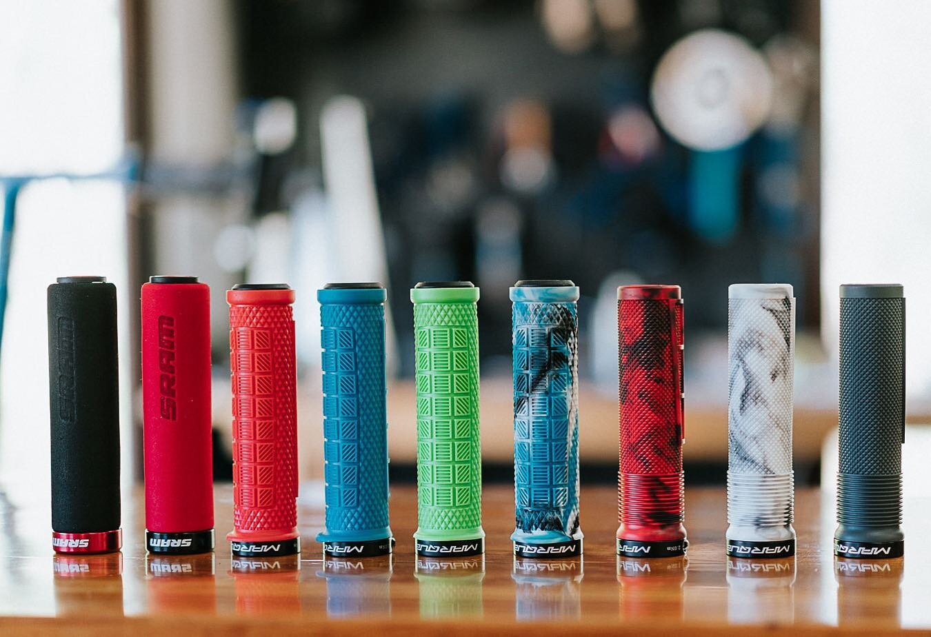 Add a little personal touch to your bike with our colorful grip options #uniquebikesforuniquepeople #tamarindobikeshop #haciendapinillamtb