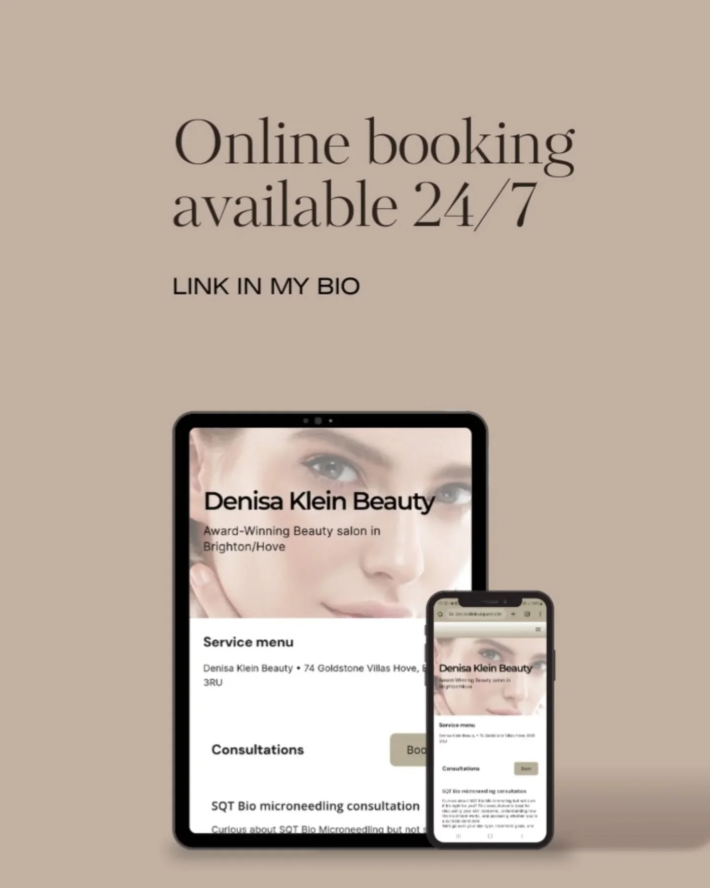 ✨ BOOKINGS MADE EASY &ndash; 24/7 ONLINE ✨

You can now book your appointment anytime, anywhere 🤍

My online booking system is open 24/7, so you can check my availability, choose your treatment, and secure your slot in just a few clicks.

Swipe left