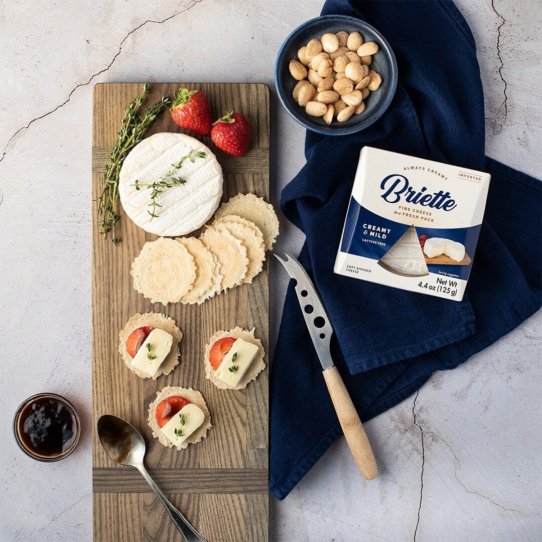 Briette Creamy &amp; Mild Cheese is the perfect snack. Pair it with fresh berries and balsamic glaze for a decadent treat any day of the week. ⁠
⁠