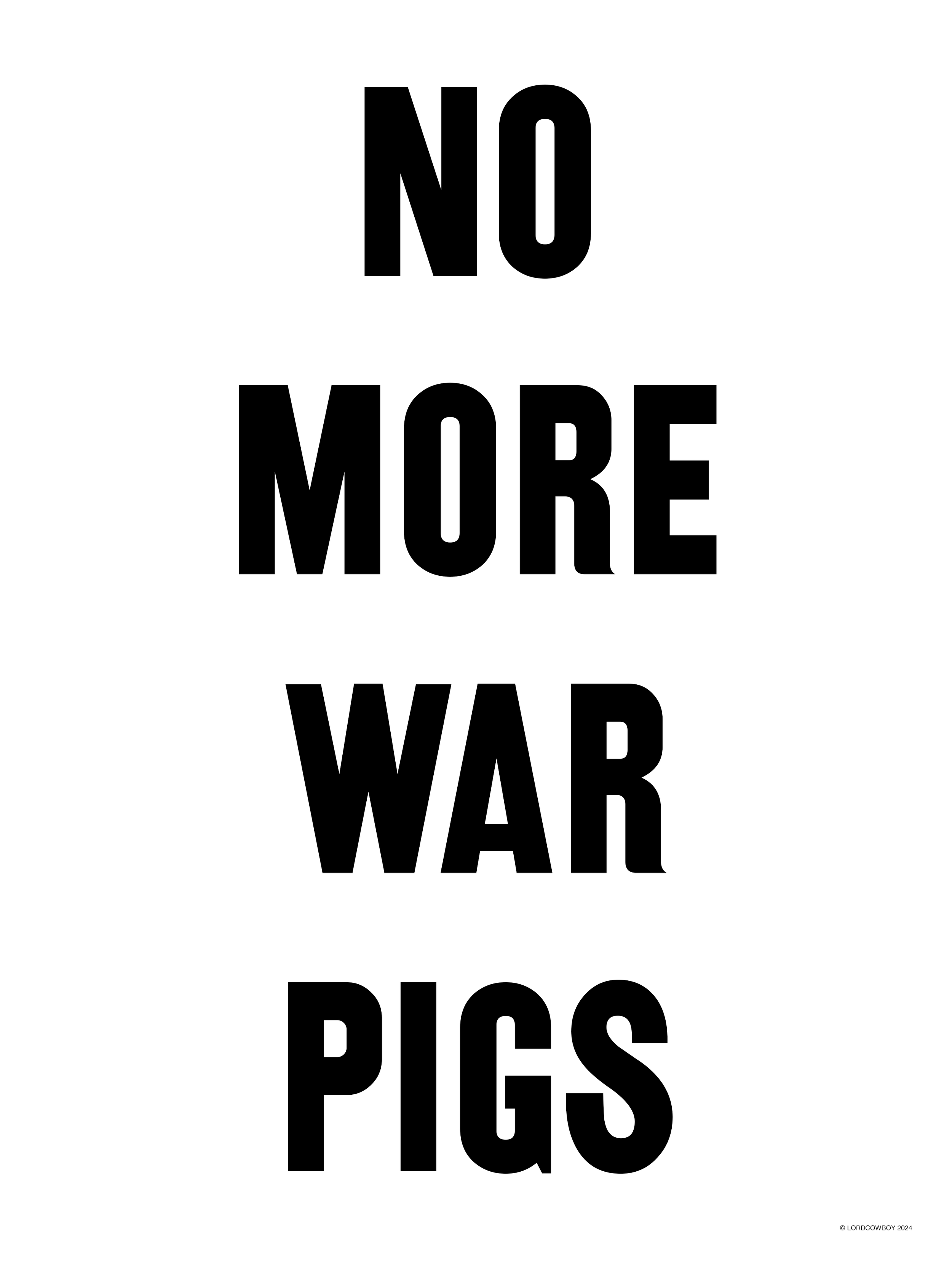 No More War Pigs (50% donated)