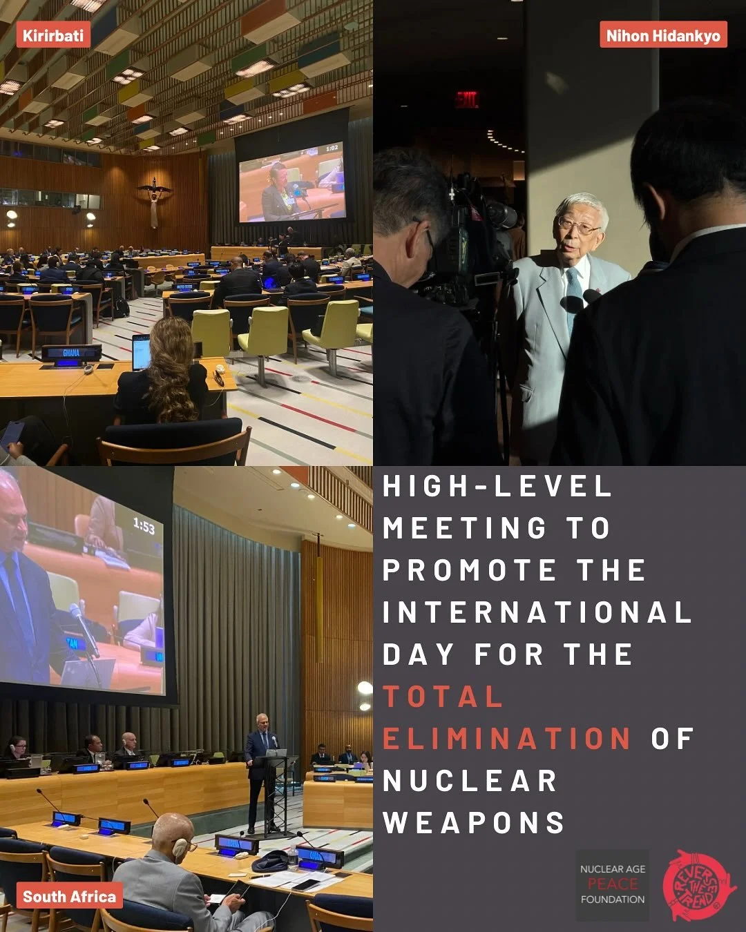 On 26 September, the United Nations hosted a High-Level Meeting on the International Day for the Total Elimination of Nuclear Weapons. Kiribati, South Africa, and other like-minded States highlighted the complimentary role of the #TPNW with respect t
