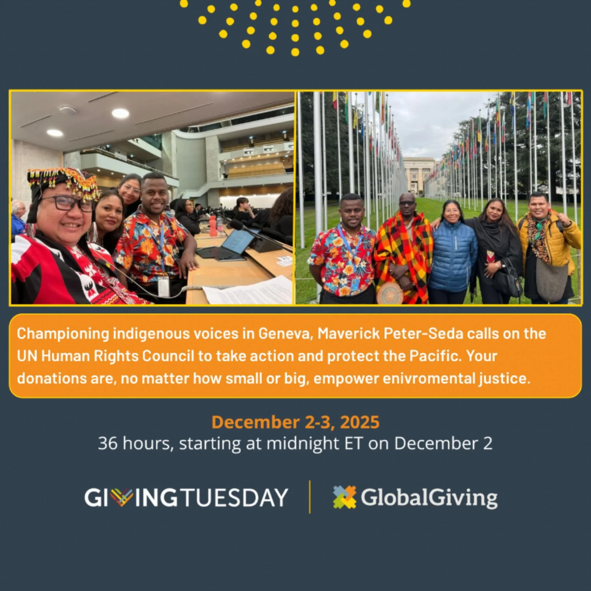 Global Giving is matching donations today!