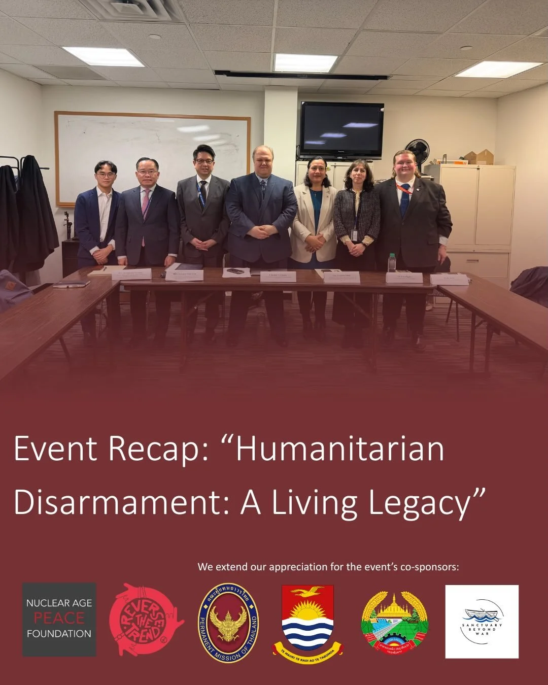 On 17 February, we hosted an event on the legacy of humanitarian disarmament at 777 United Nations Plaza. The event was co-sponsored by the permanent missions of Thailand Kiribati and Laos as well as fellow civil society organization Sanctuary Beyond