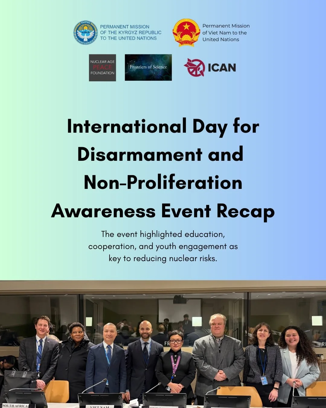On March 5th, interns with @napfofficial and @reversett_ attended an event marking the International Day for Disarmament and Non-Proliferation Awareness at the United Nations

The event was co-sponsored by @napf, alongside the Permanent Missions of t