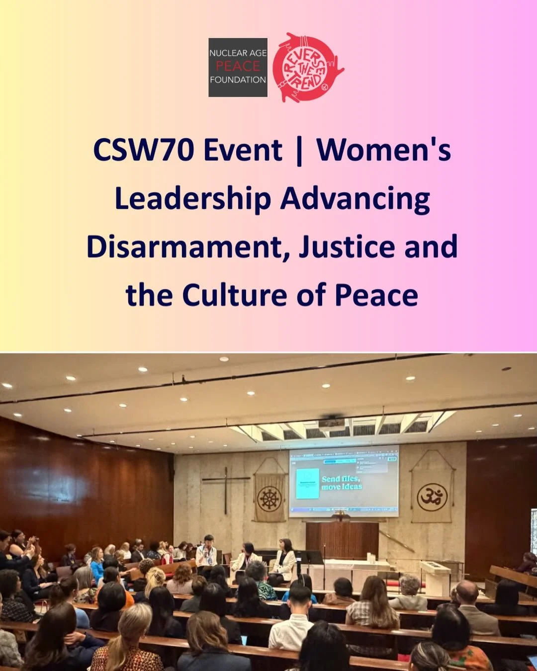 On March 11 the President of the Nuclear Age Peace Foundation, Dr. Ivana Hughes, gave her remarks alongside a distinguished panel of experts and civil society leaders during the seventieth session of the Commission on the Status of Women (CSW70). 

#