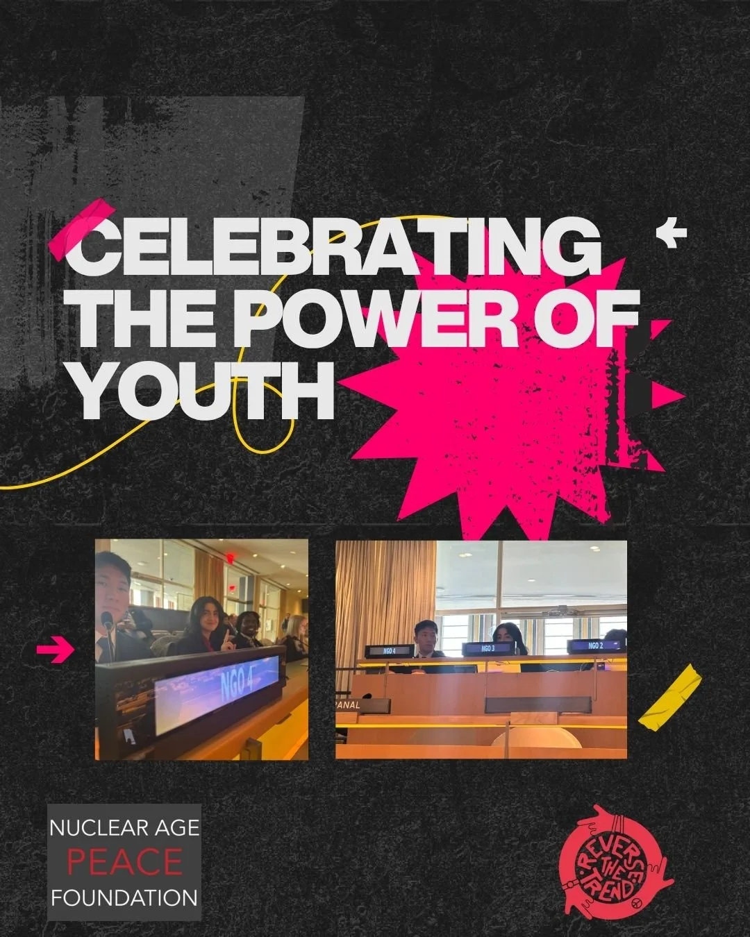 On May 1, @dear.rooj of @napfofficial and @reversett_ @rtt.canada and Jahrik Browner of @peacinstitute delivered a powerful youth statement. Many thanks to @youth4tpnw @ippnw_students @peaceboatus @sgi_ouna @asqaq_qnfc @youthfusion2000 Youth Partners