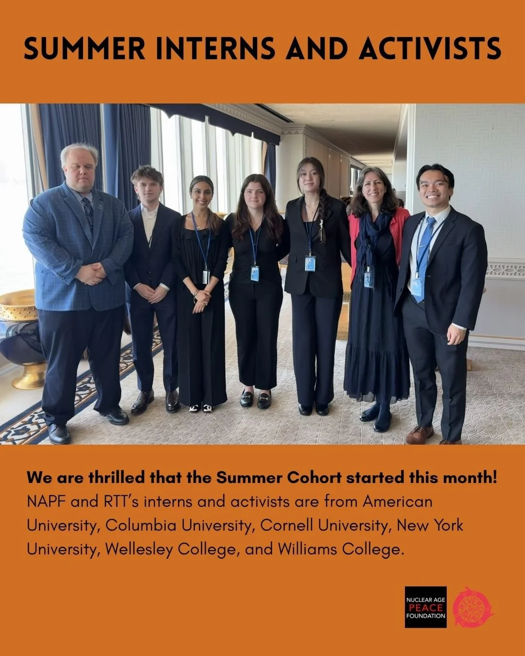 We are thrilled to share that @napfofficial and @reversett_'s interns and activists started this month! They have already started to attend international meetings on international peace and security.