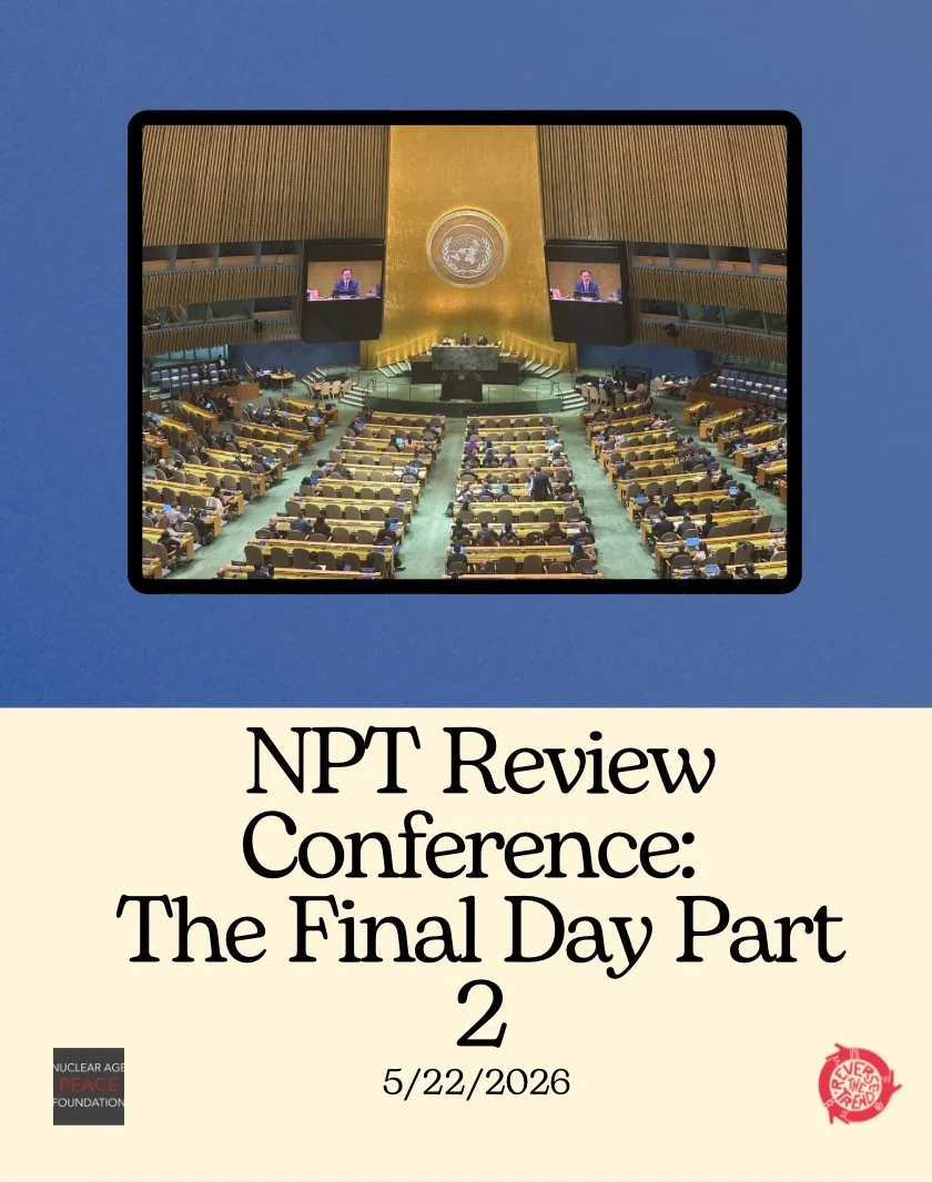 Part 2 of our final reflections from the NPT conference!