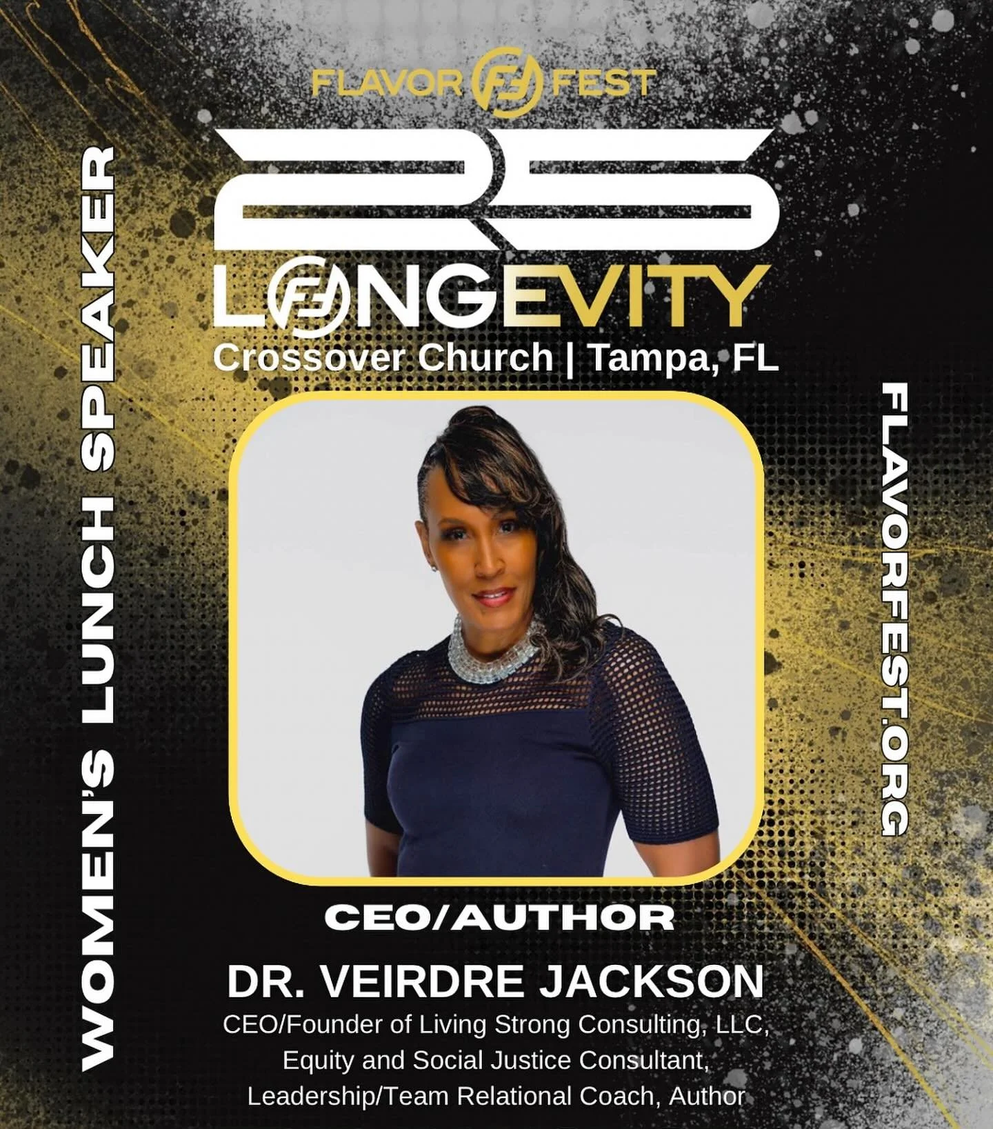 ✨ LADIES INVITE ✨
Join us for a powerful Urban Leadership Conference experience designed to equip, inspire, and empower women in leadership, faith, and purpose!
🌸 WOMEN’S LUNCH SPEAKER 🌸
DR. VEIRDRE JACKSON - CEO & Founder of Living Stro