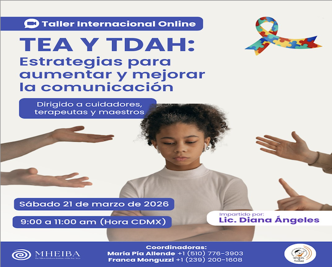 TEA Y TDAH: Estrategias para aumentar y mejorar la comunicación Dirigido a cuidadores, terapeutas y maestros