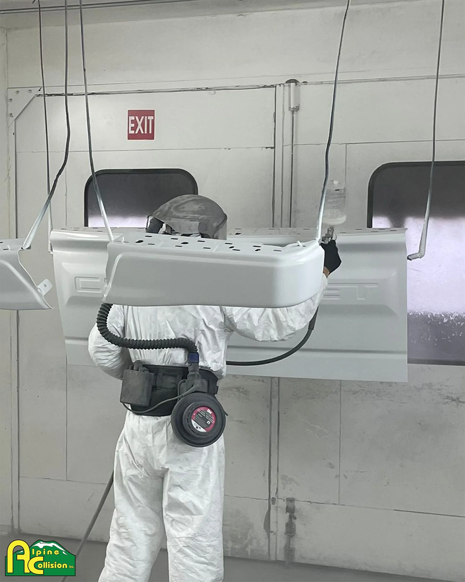 #BehindTheScenes What does a paint room look like? Here&rsquo;s a look behind the curtain at a repair. Our team uses the best paint, precision tools, and decades of experience to bring your car back to life.