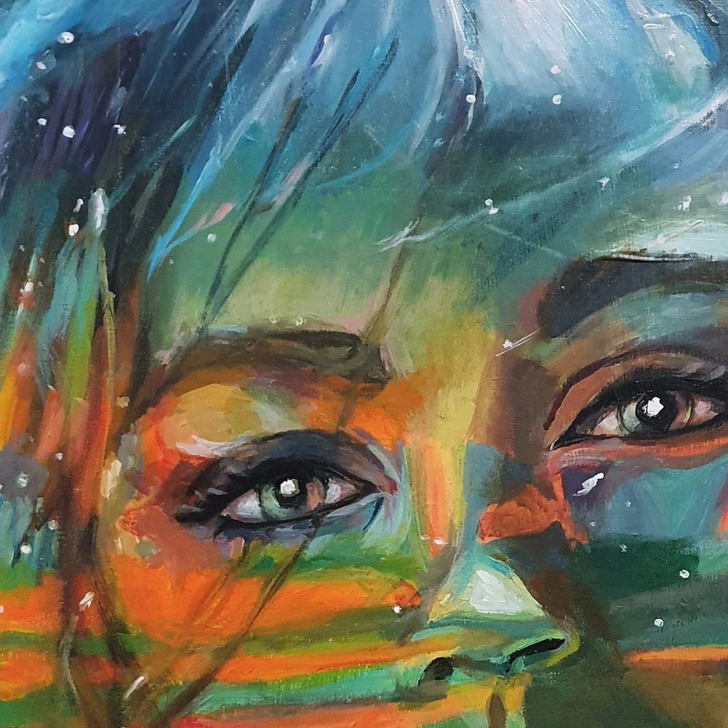 Details

&quot;and, I saw you through the ether&quot;. Tiana Justine 2022. acrylic on canvas. 20 x 30 inch framed. &quot;You are not IN the universe, you ARE the universe, an intrinsic part of it. Ultimately you are not a person, but a focal point wh